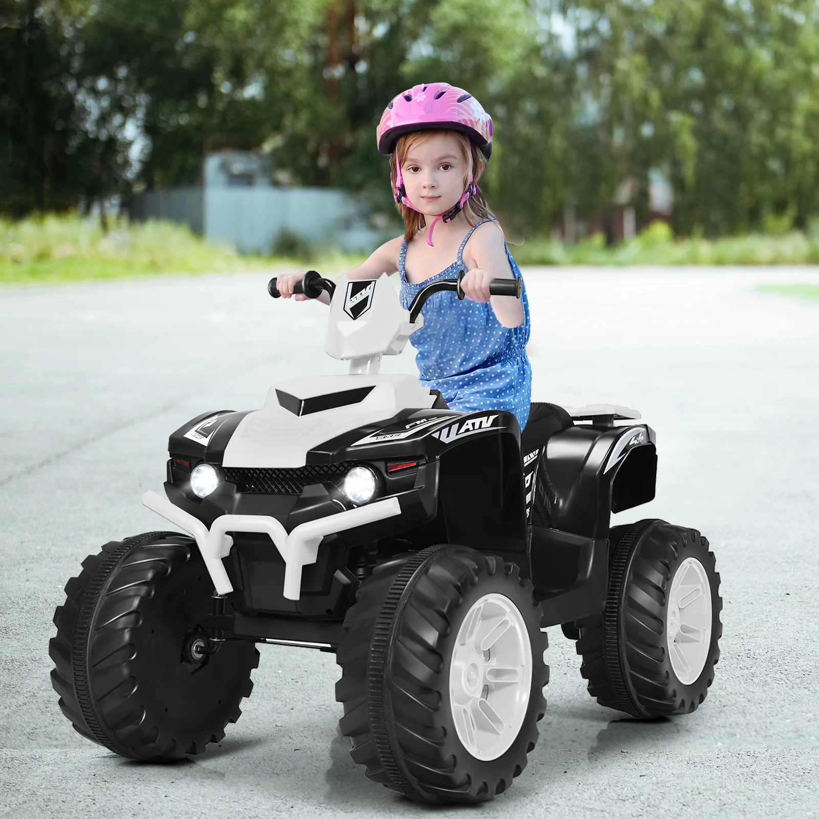 12V Electric Kids Quad ATV Ride-On Car with LED Lights - Image 3