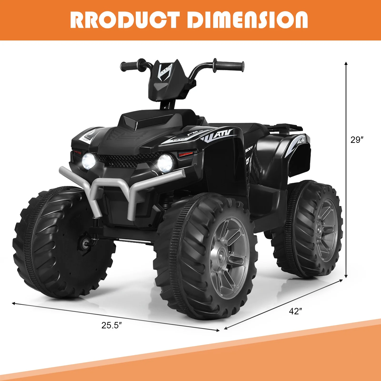 12V Electric Kids Quad ATV Ride-On Car with LED Lights - Image 8