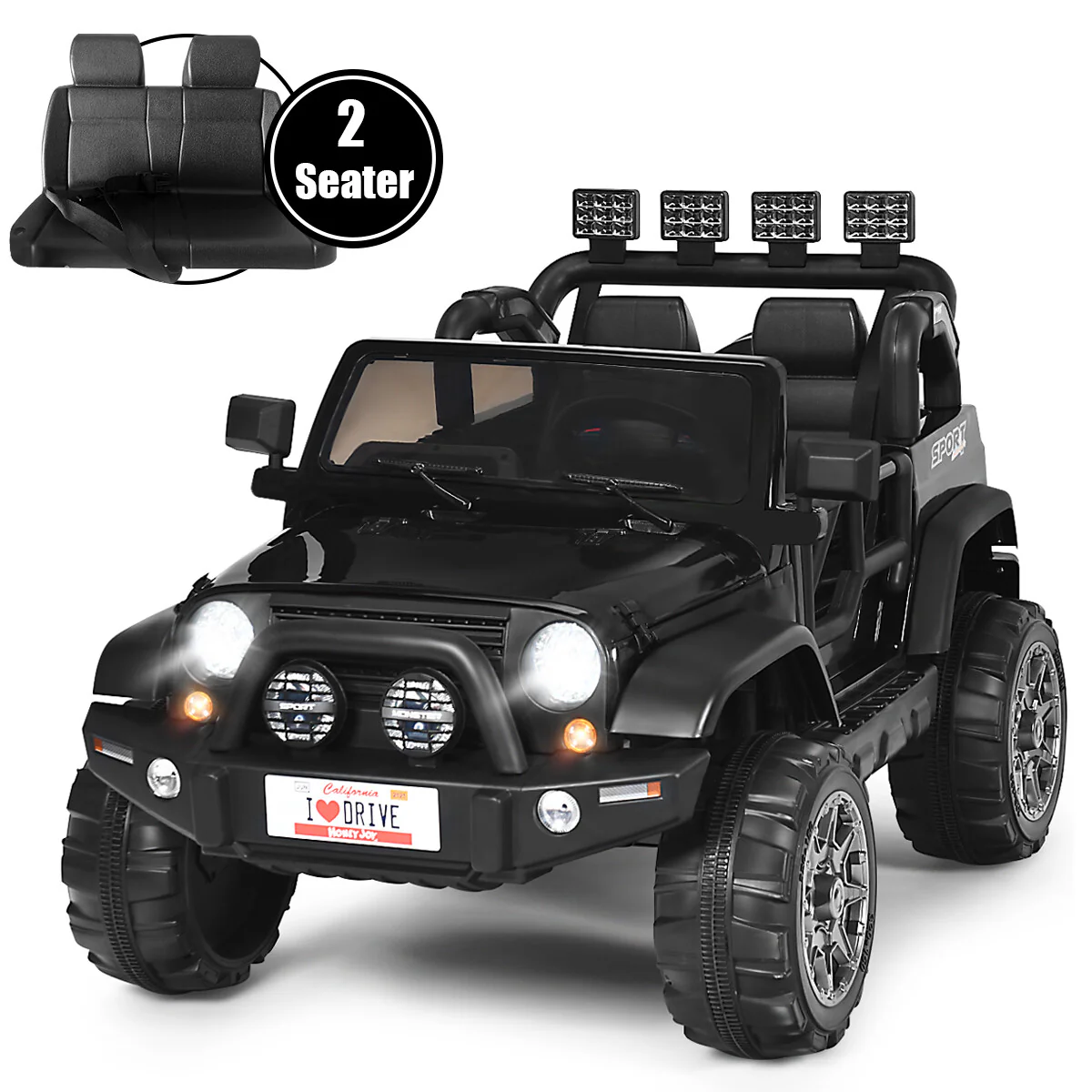 12V Electric Kids Ride-On Jeep Truck with Remote Control Toy Car - Image 2