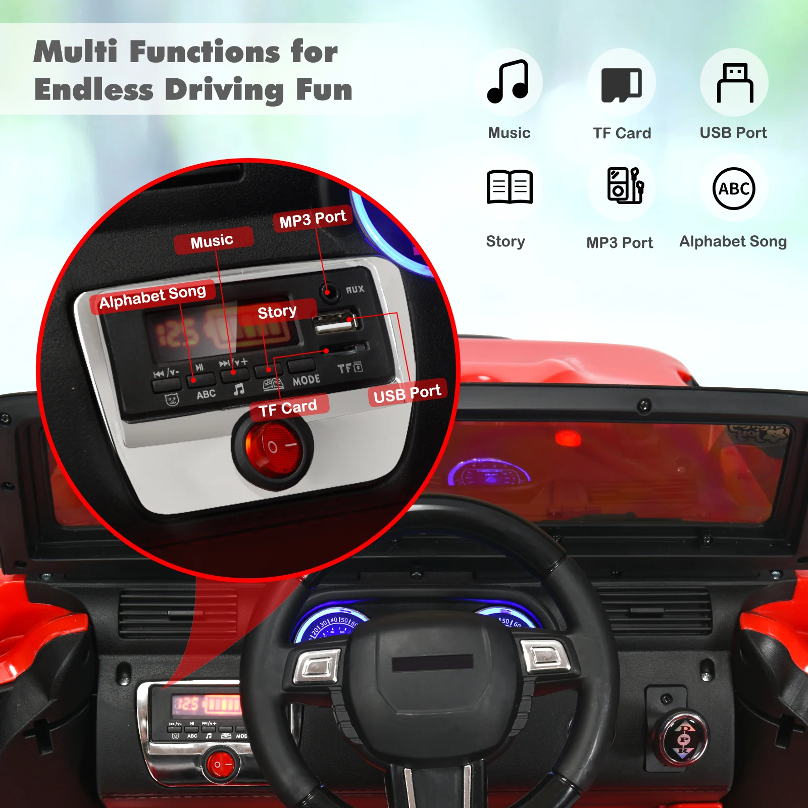 12V Kids Electric Ride-On Truck with 2.4GHz Remote Control - Image 5