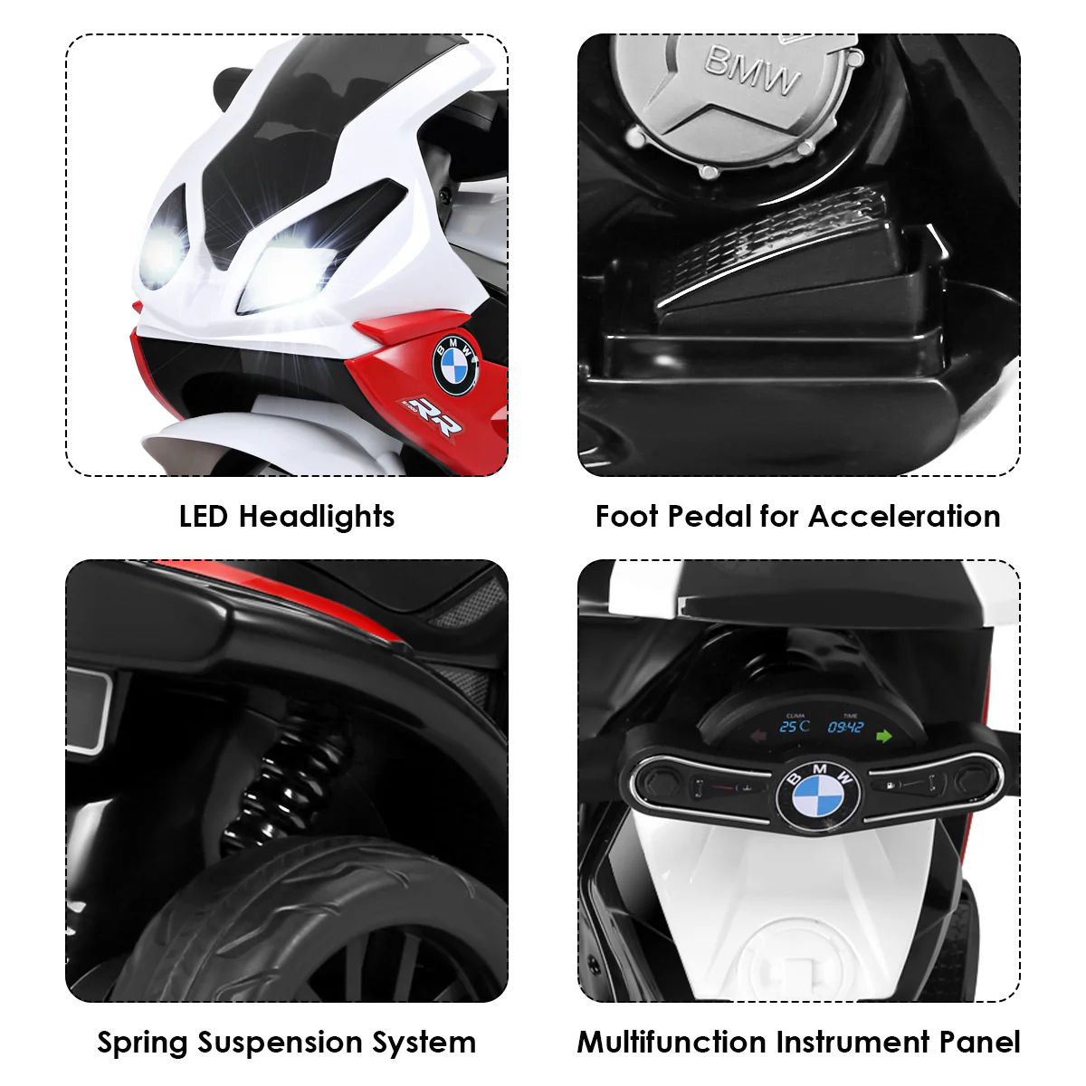 3-Wheel 6V Electric Kids Ride-On BMW Licensed Motorcycle Car - Image 9