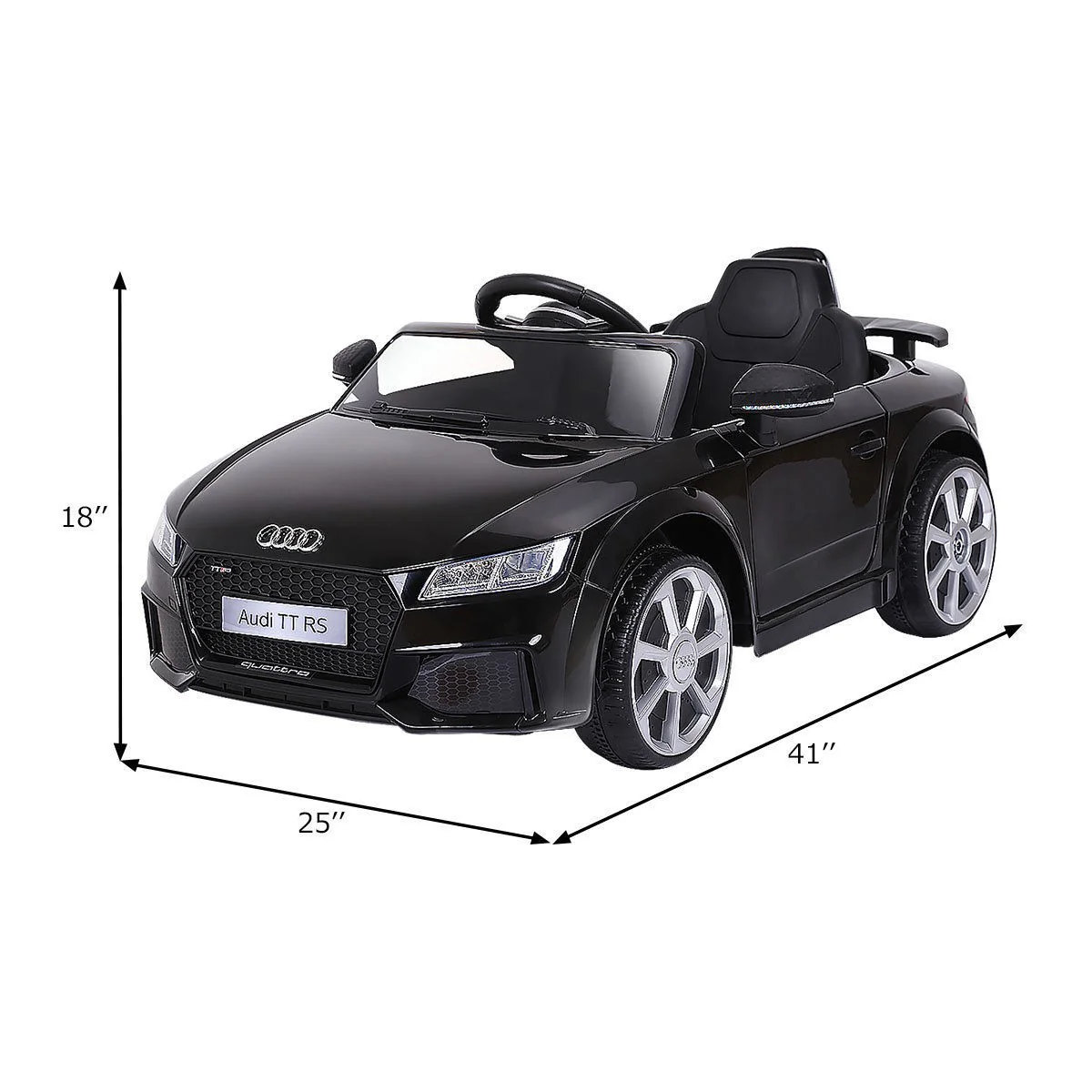12V Electric Mini Ride-On Audi TT RS Kids Car Toy Buggy Black - Image 4