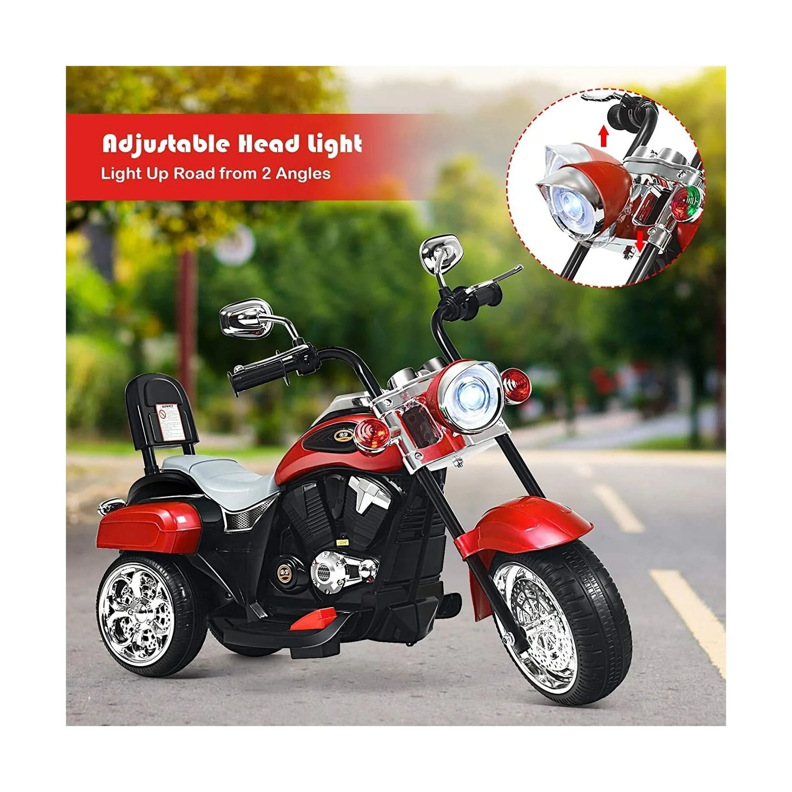 Topment Kids Electric Motorcycle, 6 V Rechargeable Battery Powered Ride on Toy - Image 7