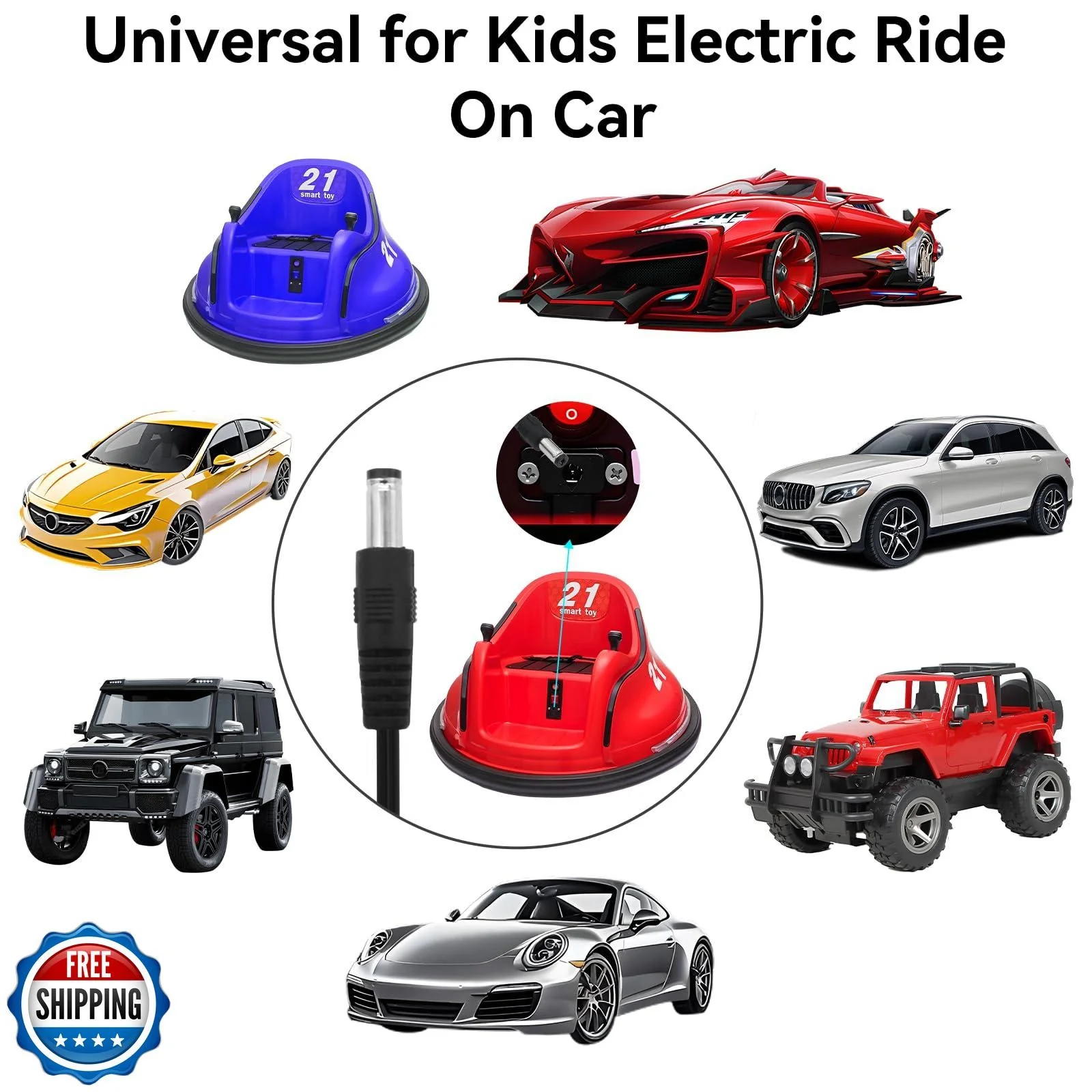 24V Battery Charger for Kids Electric Ride-On Car Toy with 24 Volt Power Bump - Image 4