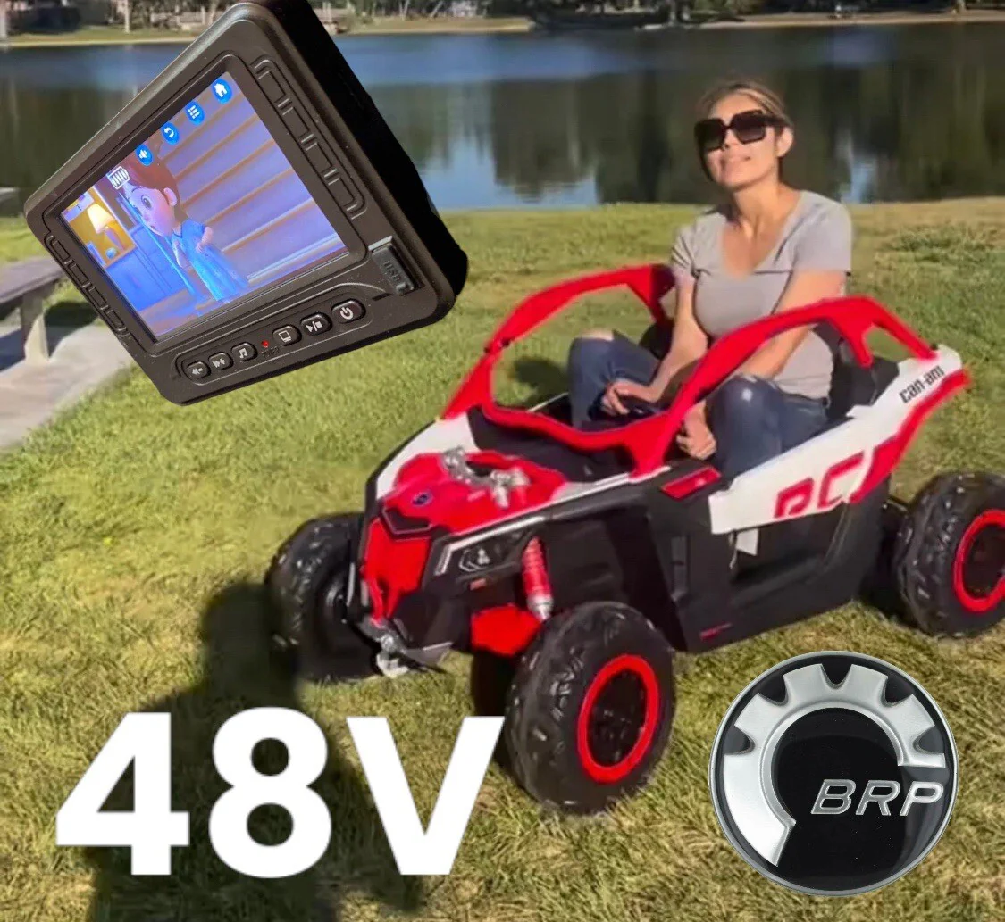 48V XL Can-Am Maverick Ride-On UTV Toy with Remote Control 4WD in Orange - Image 10
