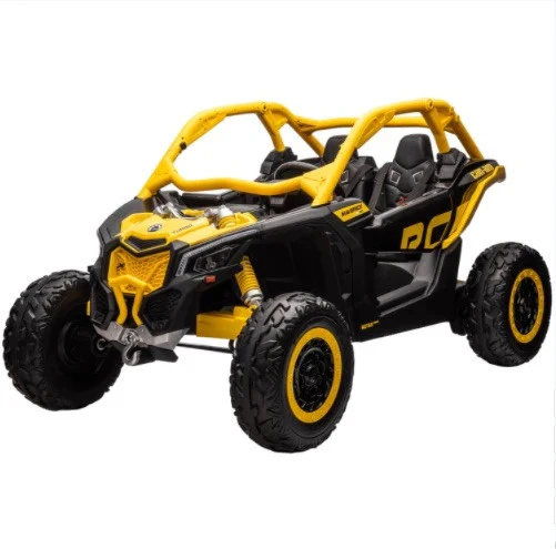 24V XL Can-Am Maverick Ride-On Toy UTV with Remote Control 4WD in Yellow - Image 7