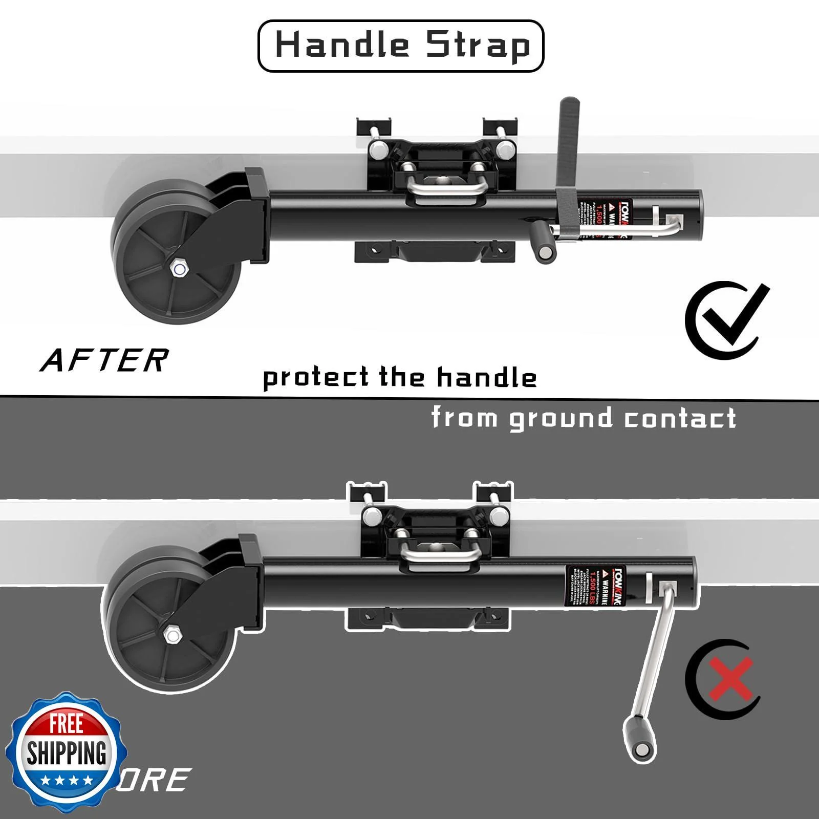 6-Inch Dual Wheel Trailer Jack with 13-Inch Vertical Lift, 1500 lbs Capacity - Image 4