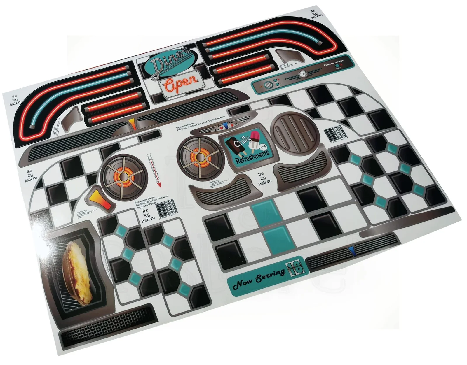 Replacement Stickers for Step2 50s Diner Restaurant Play Kitchen