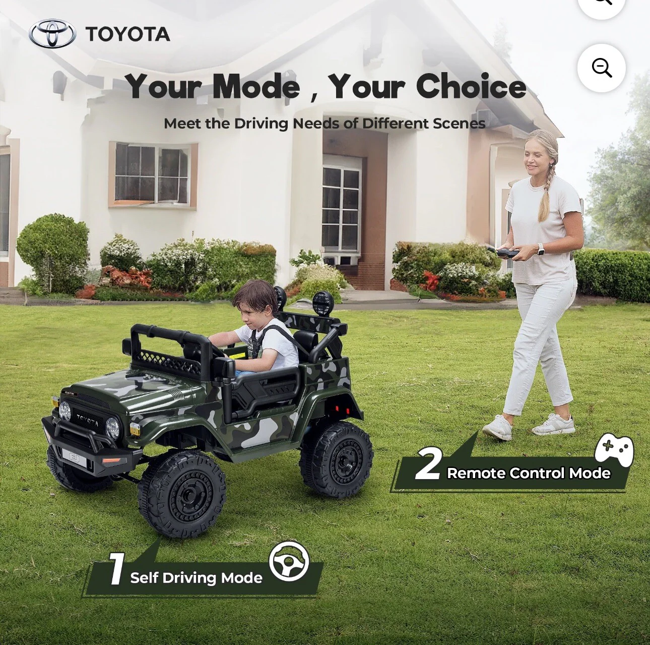 Kids Electric Ride-On FJ Cruiser Truck 12V with 7Ah Battery and Remote Control - Image 4