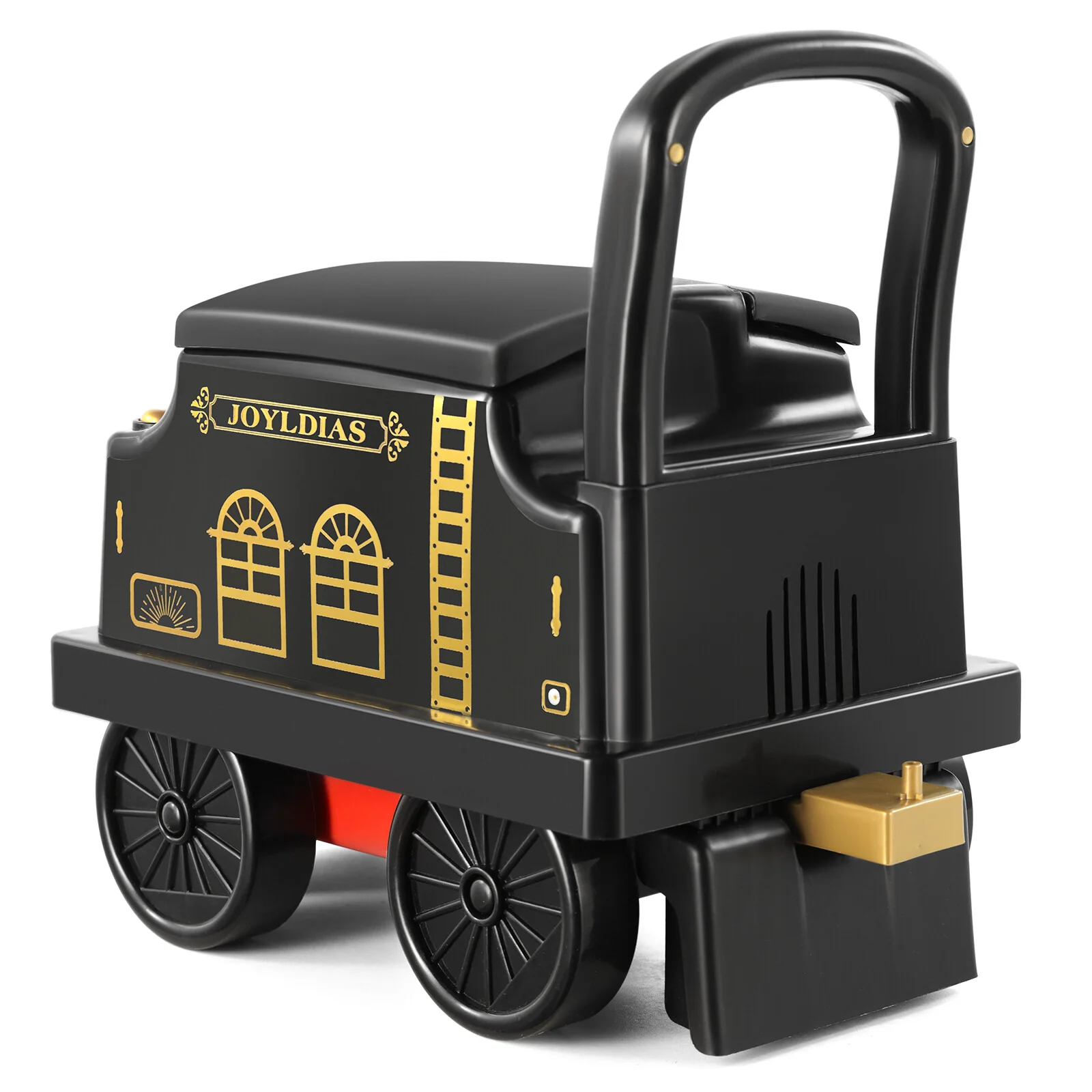 Ride-On Train Carriage with Songs, Stories, Storage, and Handle - Black/Blue - Image 12