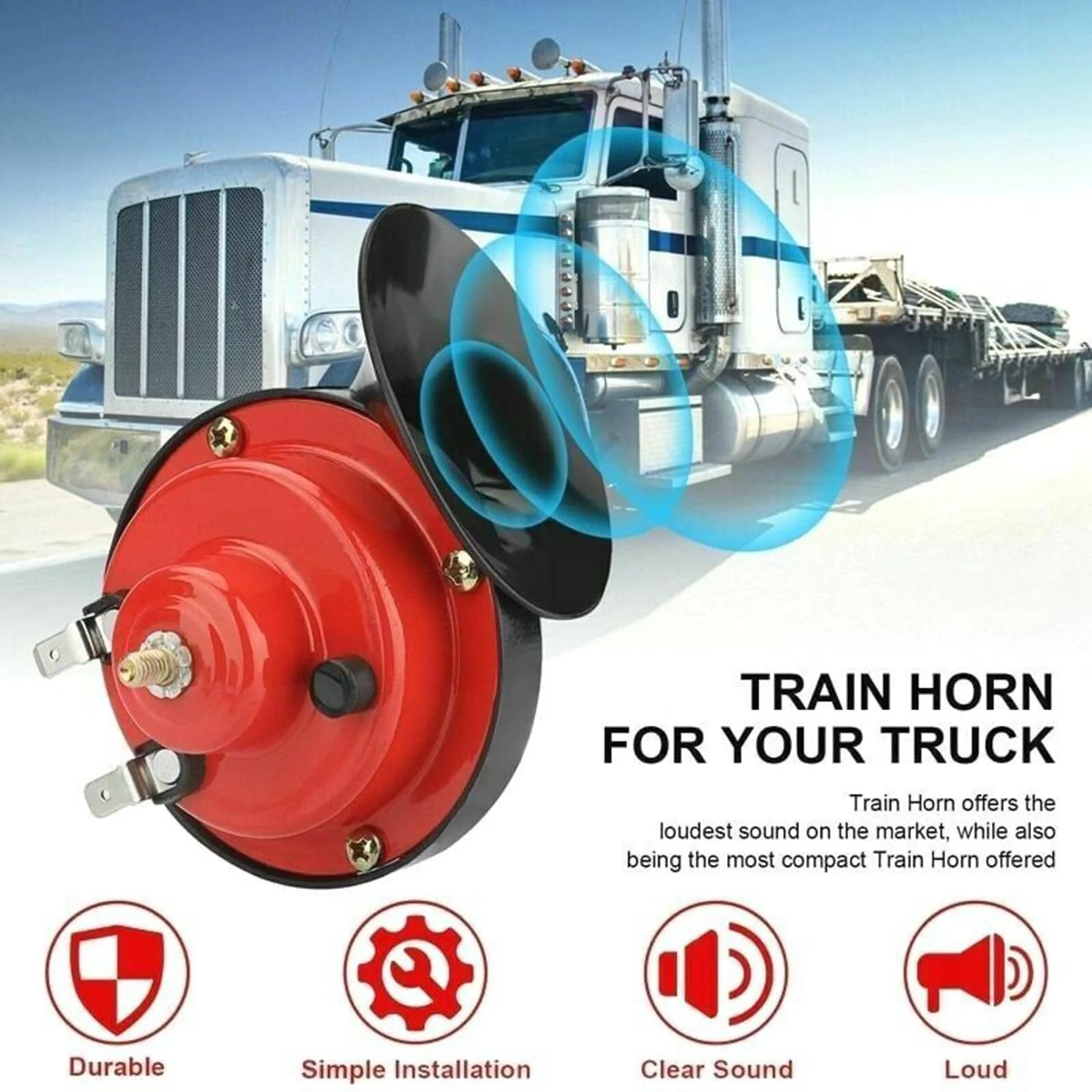 Electric 300dB Super Loud Train and Car Air Horn with Water Snail Design - Image 4