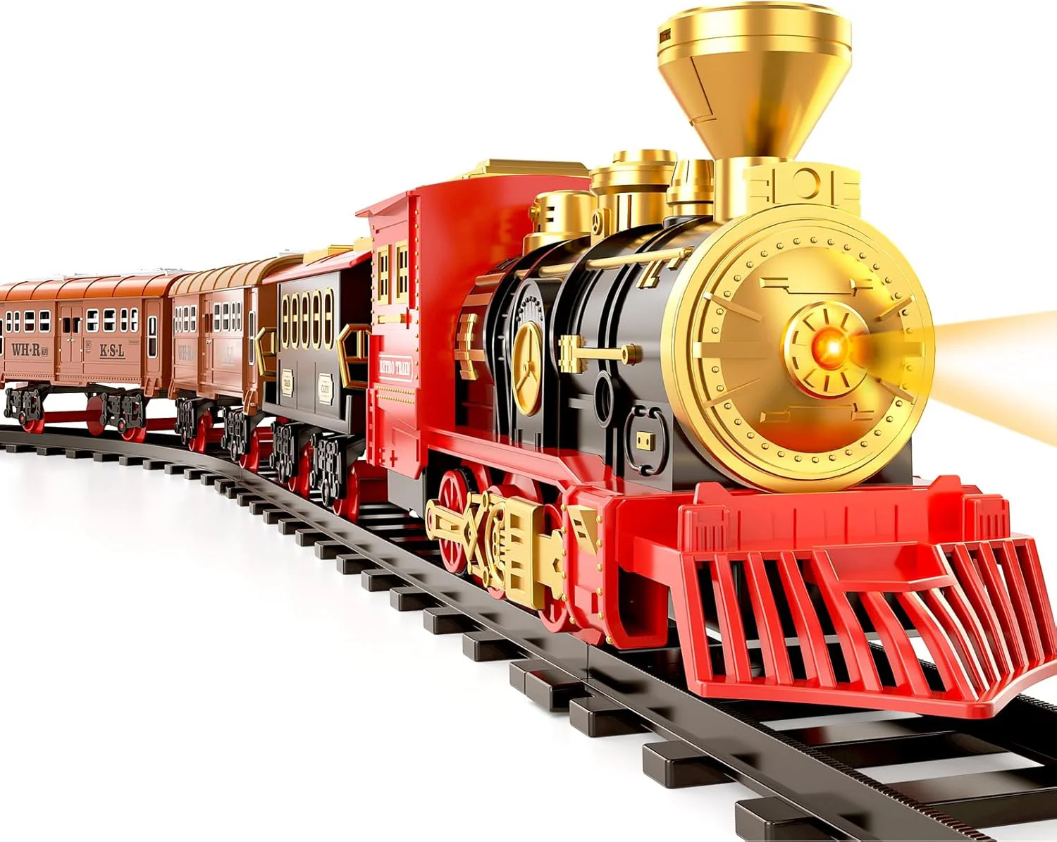 Train Set for Kids and Toddlers Ages 3-5 with Steam Engine, Cargo Car, and Long Train - Image 12