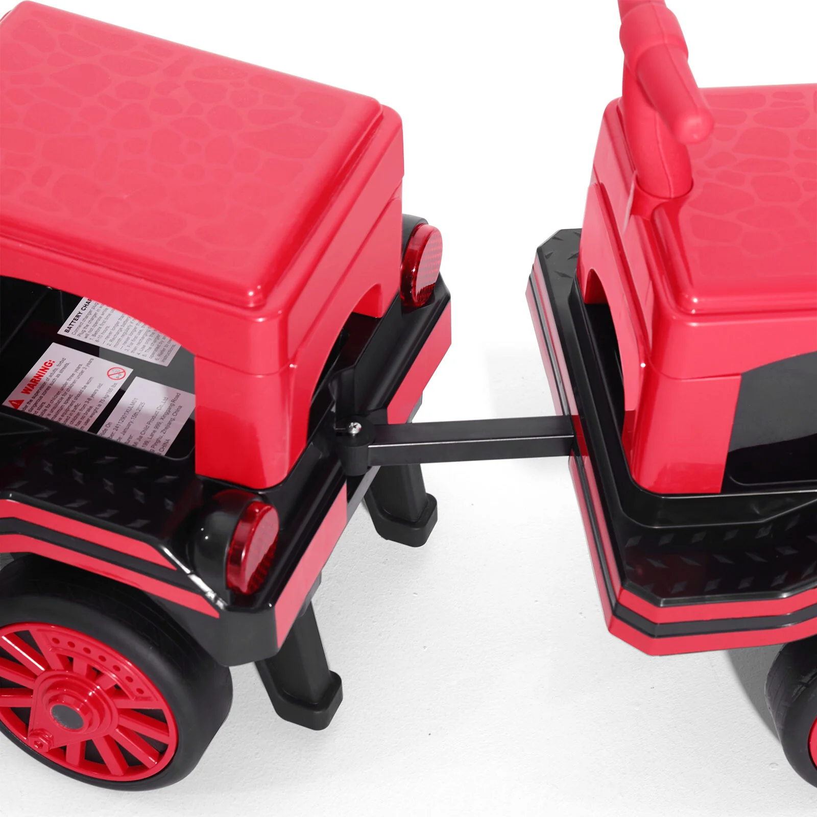 12V Two-Seater Electric Ride-On Train for Kids with Music and Lights, Red/Blue - Image 12