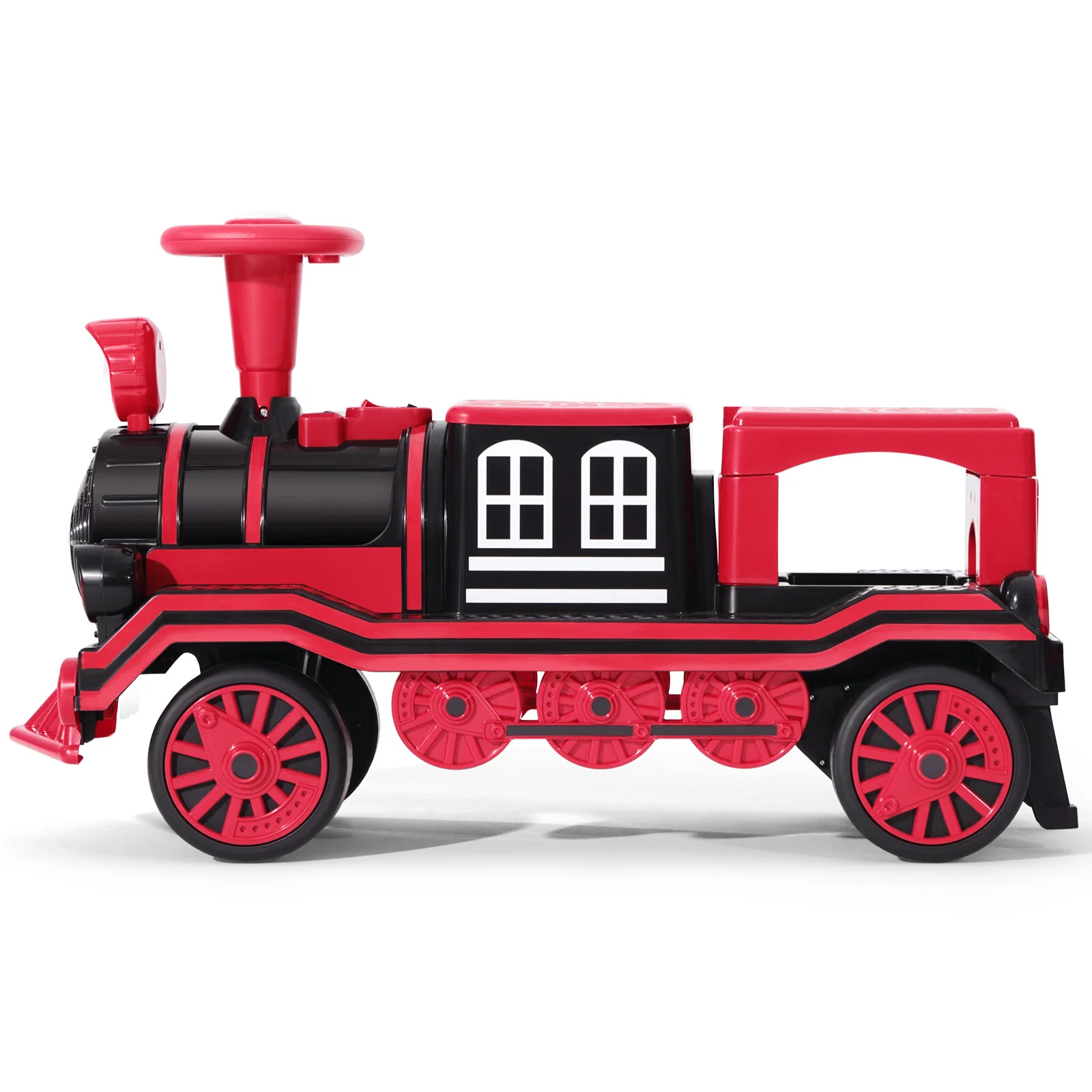 12V Two-Seater Electric Ride-On Train for Kids with Music and Lights, Red/Blue - Image 22