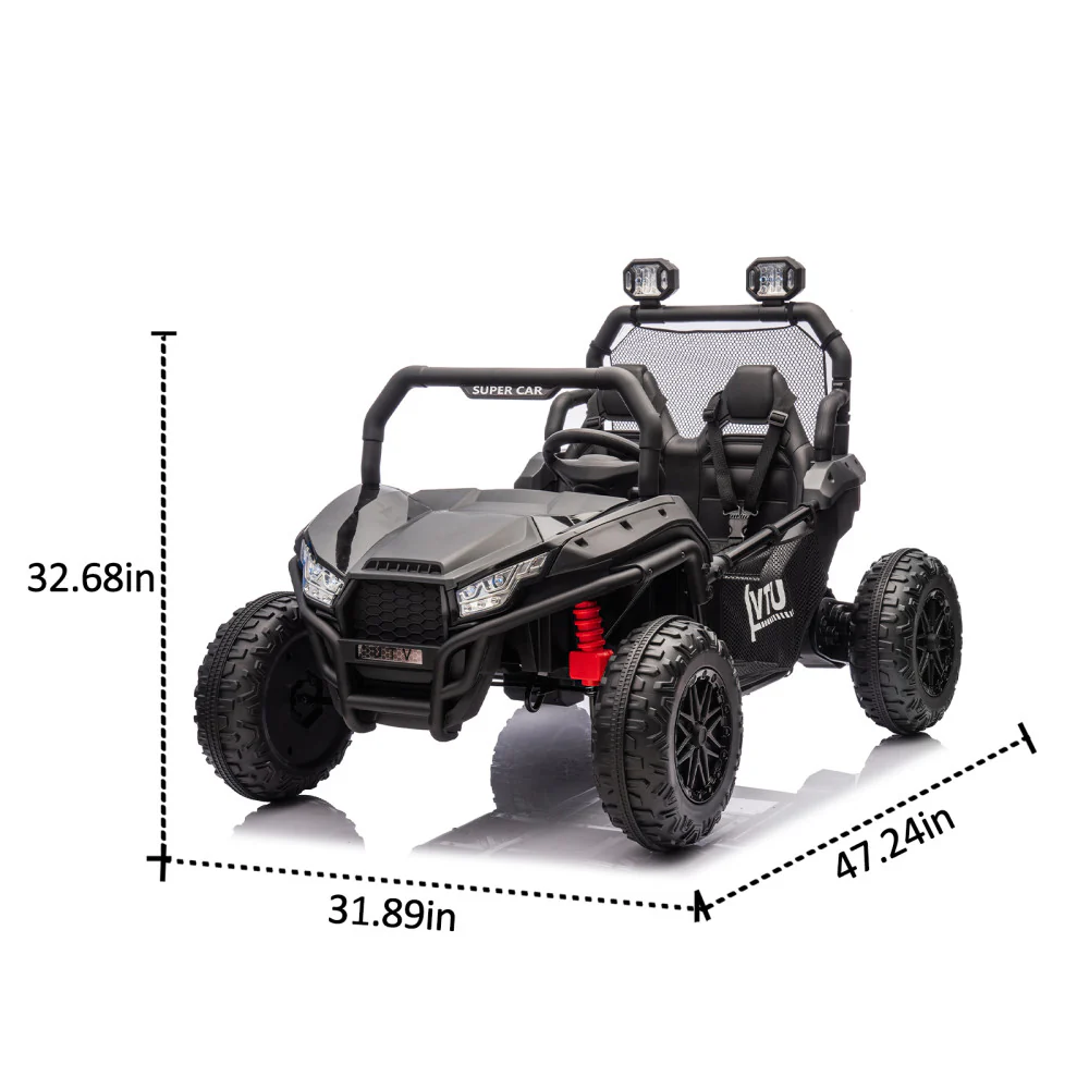 Two-Seater Kids Ride-On with Parental Remote Control, Rear Searchlight, and Bluetooth MP3 for Ages 3+ - Image 2