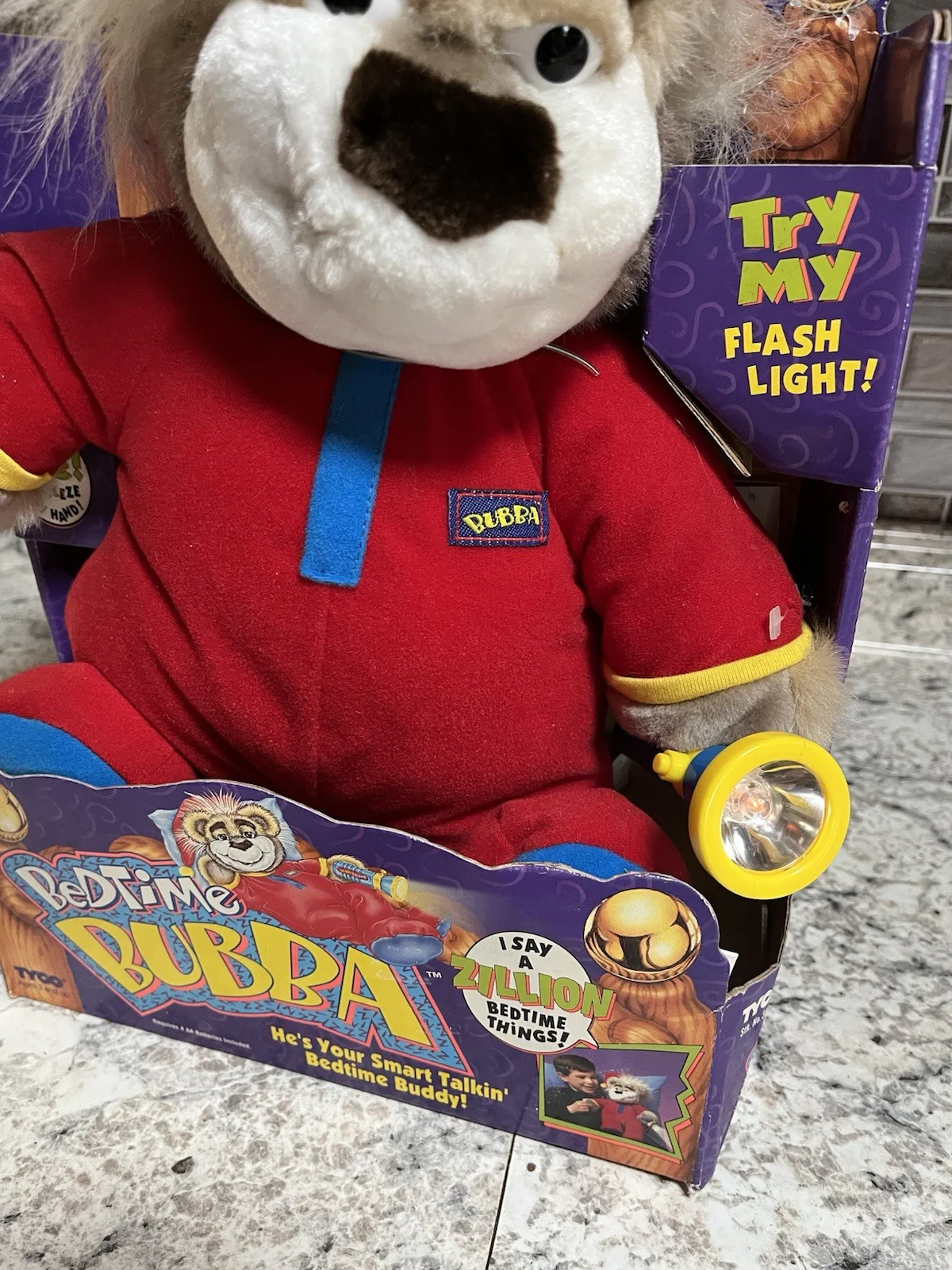 Tyco Bedtime Bubba Interactive Plush Toy with Flashlight - 1997 Edition - Image 2
