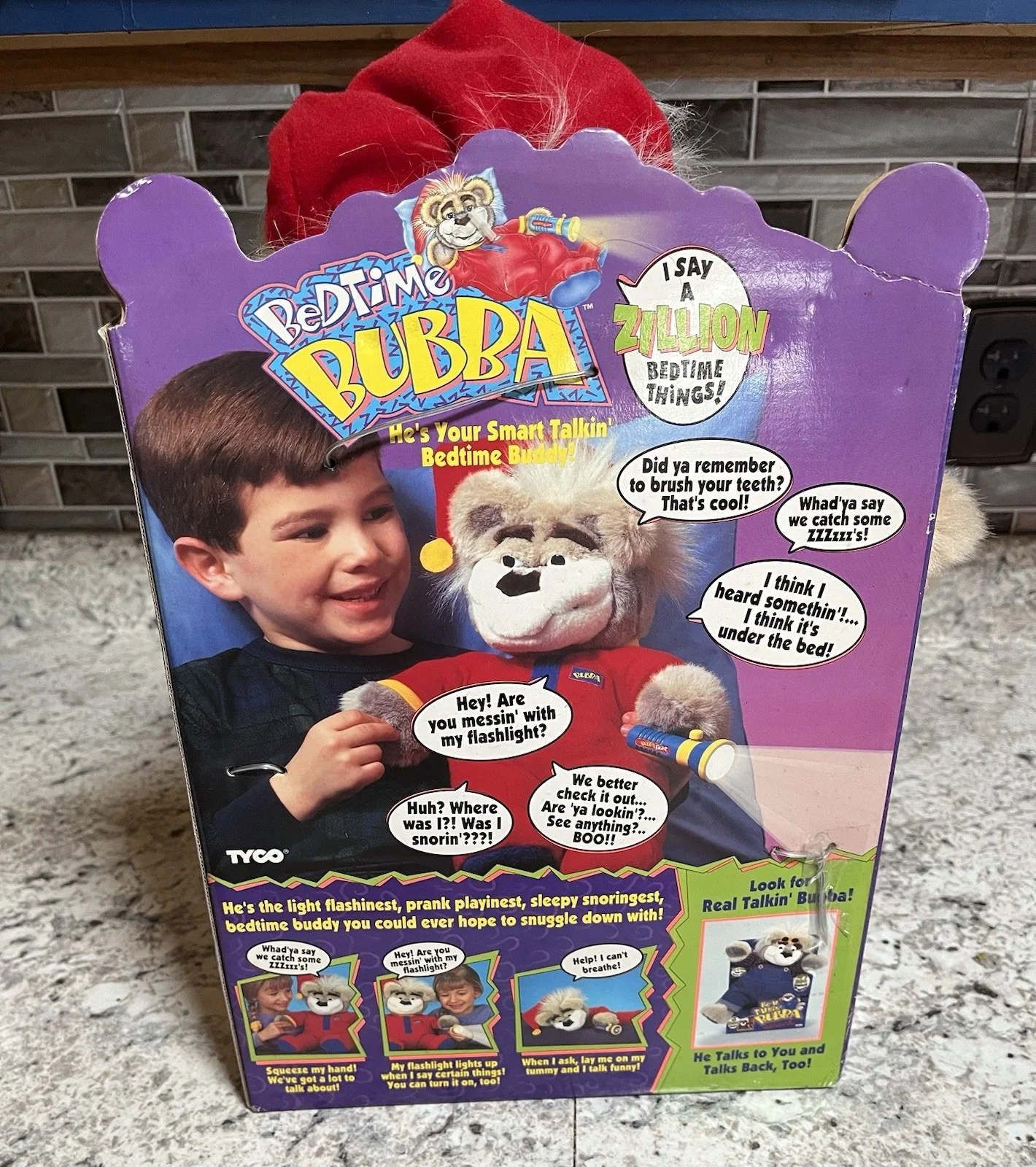 Tyco Bedtime Bubba Interactive Plush Toy with Flashlight - 1997 Edition - Image 5