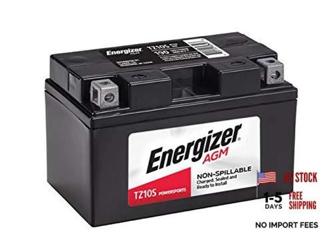 TZ10S AGM 12V Battery for Motorcycles and ATVs with 190 Cold Cranking Amps and 8.6 Ahr Capacity