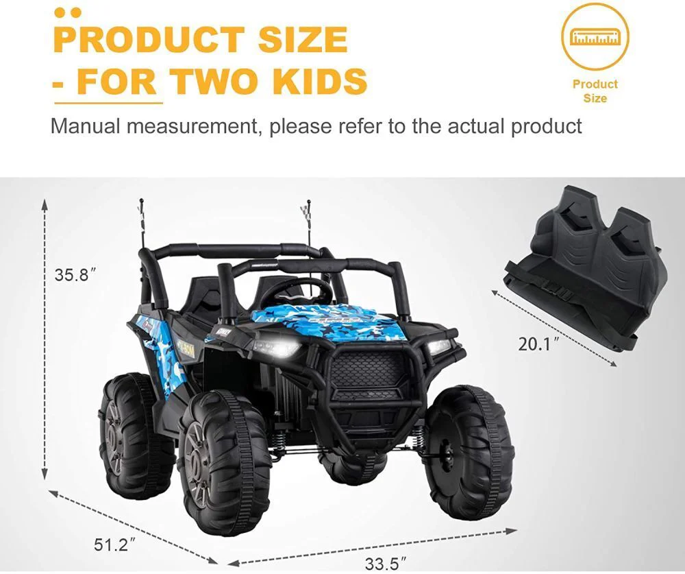 Uenjoy 12V Electric Off-Road UTV Ride-On Car for Two, Realistic Truck Design - Image 9