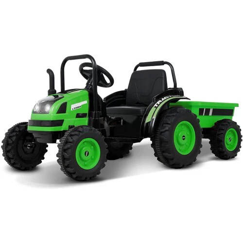 6V Kids Ride-On Tractor with Remote Control, Music, Horn, and Wagon Trailer - Image 9