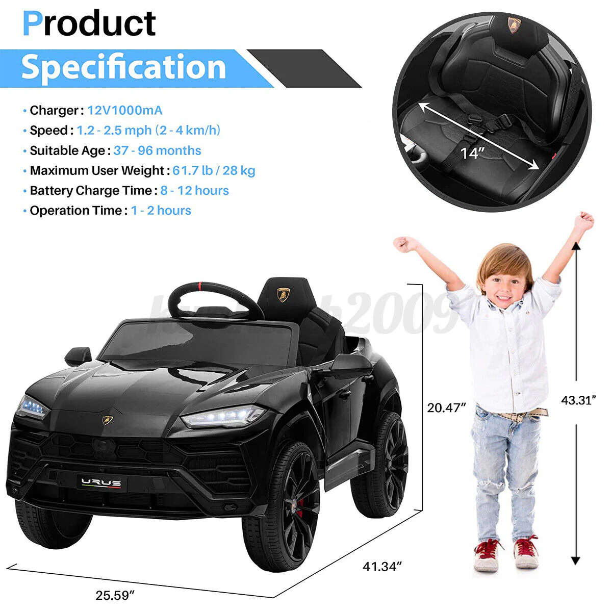 Ultimate Lamborghini Urus 12V Kids Ride on Car with Remote Control - Electric Powered - Image 7