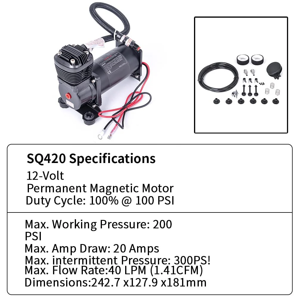 Quiet 300 PSI Air Compressor 1/4 NPT Super Silent 69dB for Truck, Car, and Train Use - Image 6