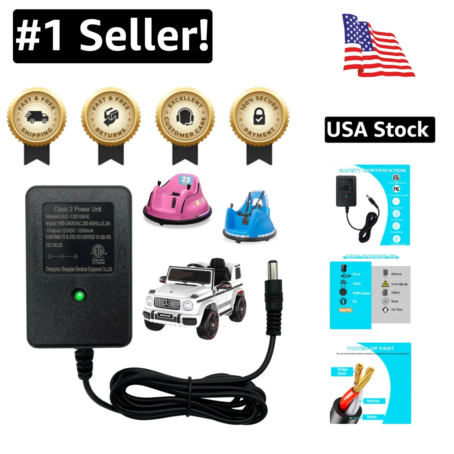 Universal 12V Electric Ride-On Charger – Safe, Reliable Power for Kids - Image 11