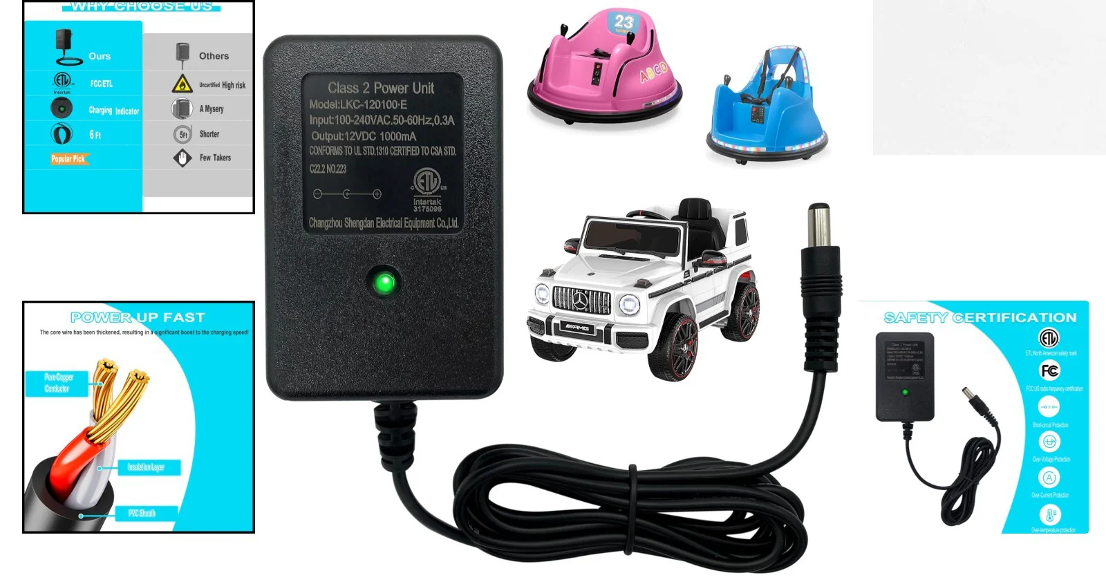Universal 12V Electric Ride-On Charger – Safe, Reliable Power for Kids - Image 2