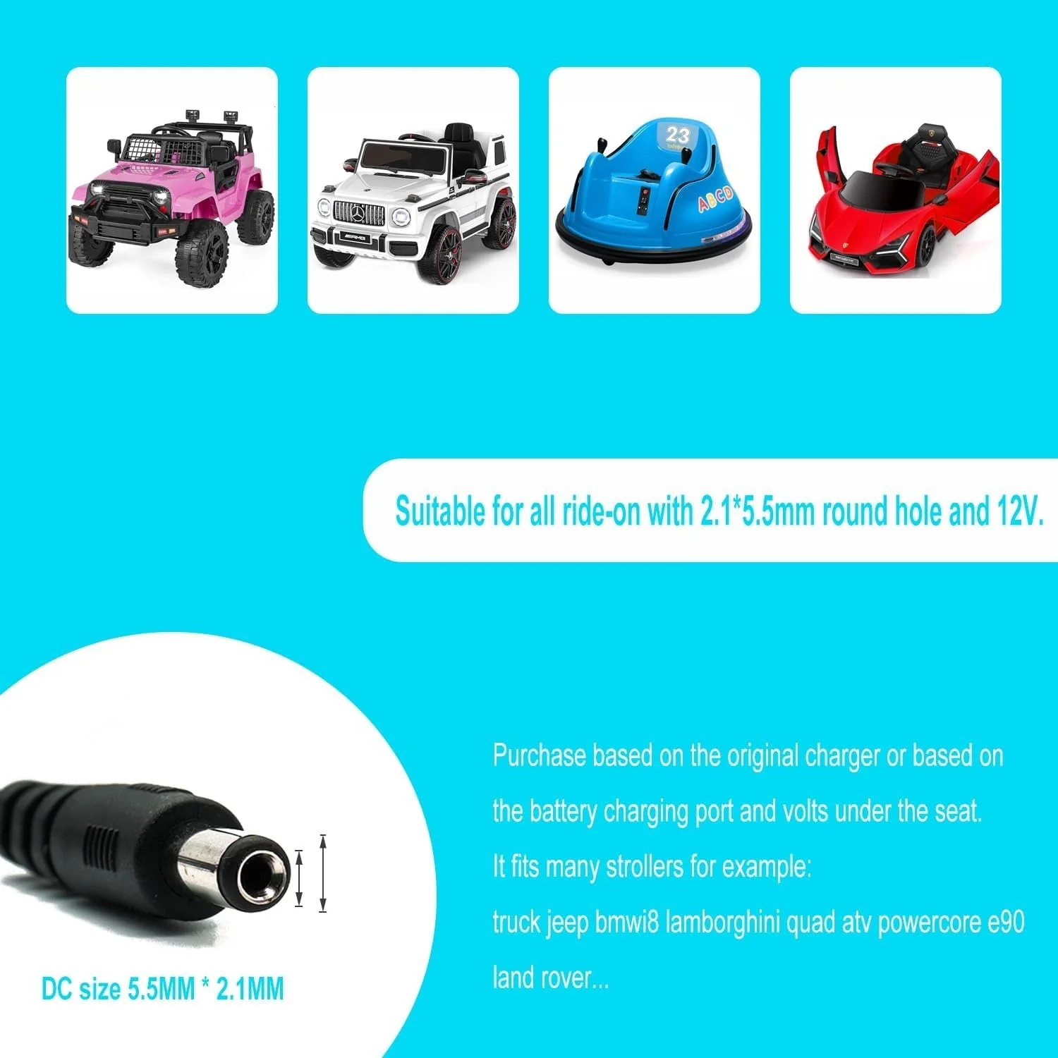Universal 12V Electric Ride-On Charger – Safe, Reliable Power for Kids - Image 7