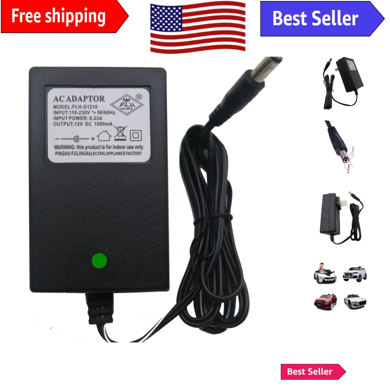 Universal 12V Ride-On Car Adapter with Fast Charging and Overload Protection - Image 9