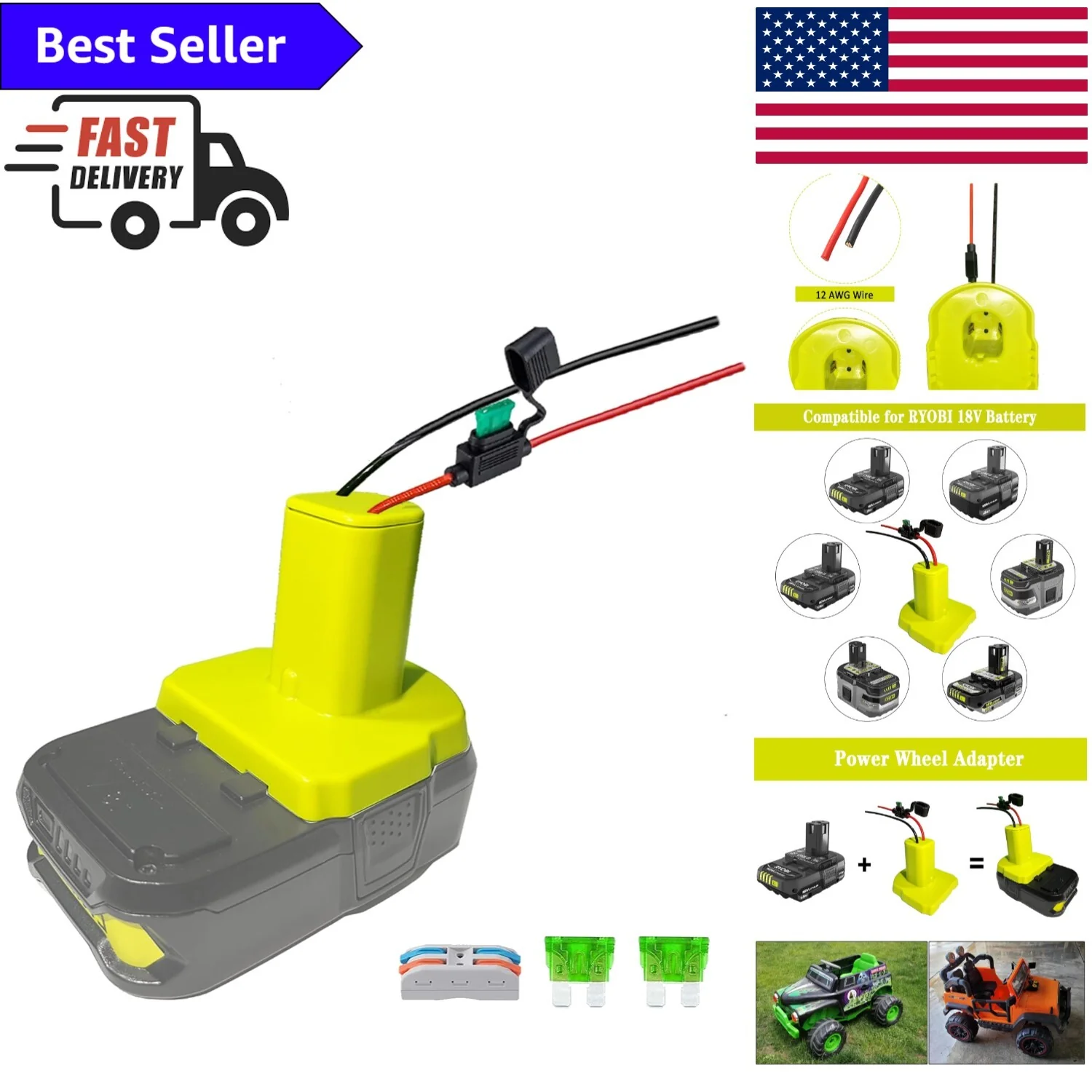 Universal 18V Battery Adapter for Power Wheels and Robotics Toy Upgrades - Image 9