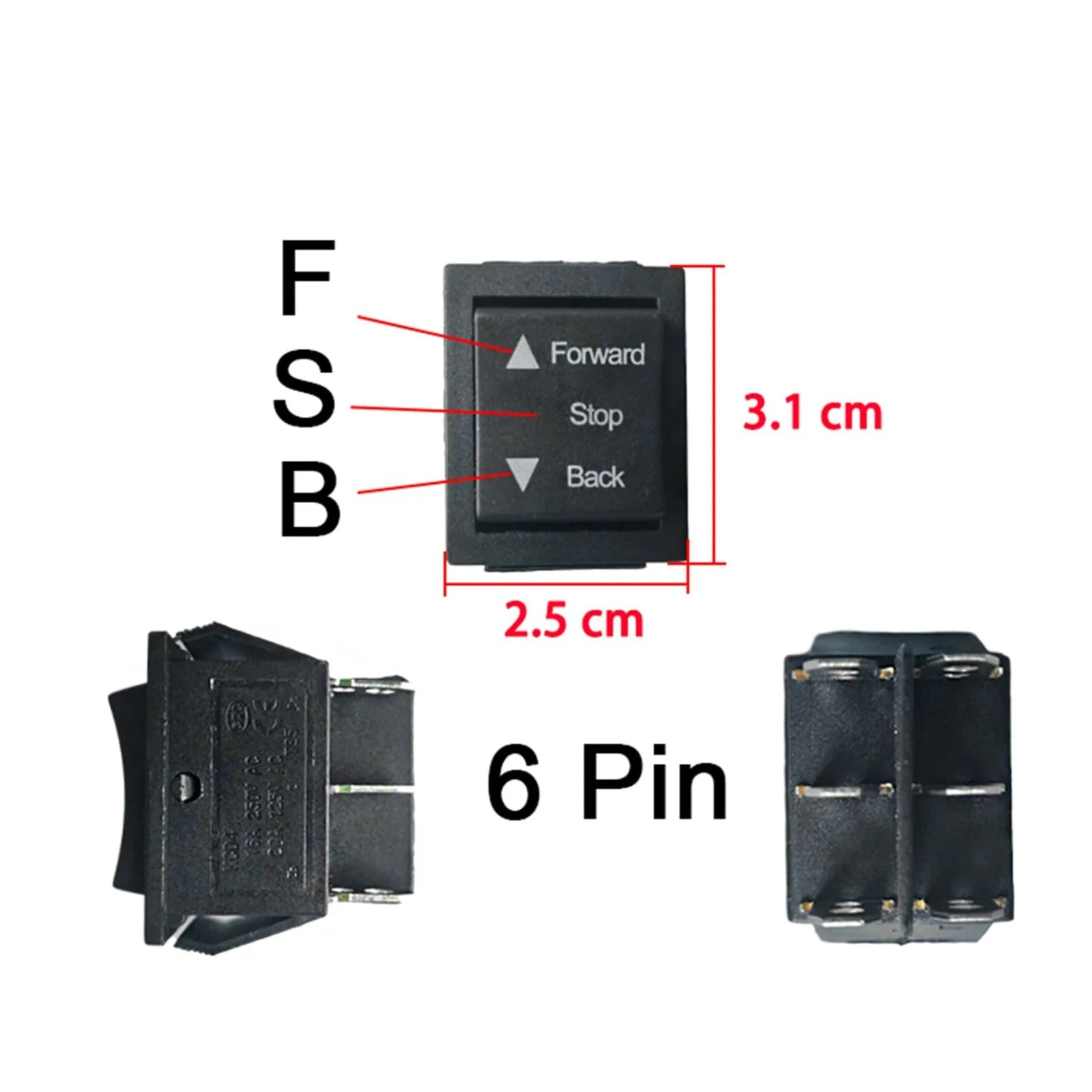 Dual Direction Switch 6-24V for Electric Ride-On Toys - Set of 2 Replacement Parts - Image 3