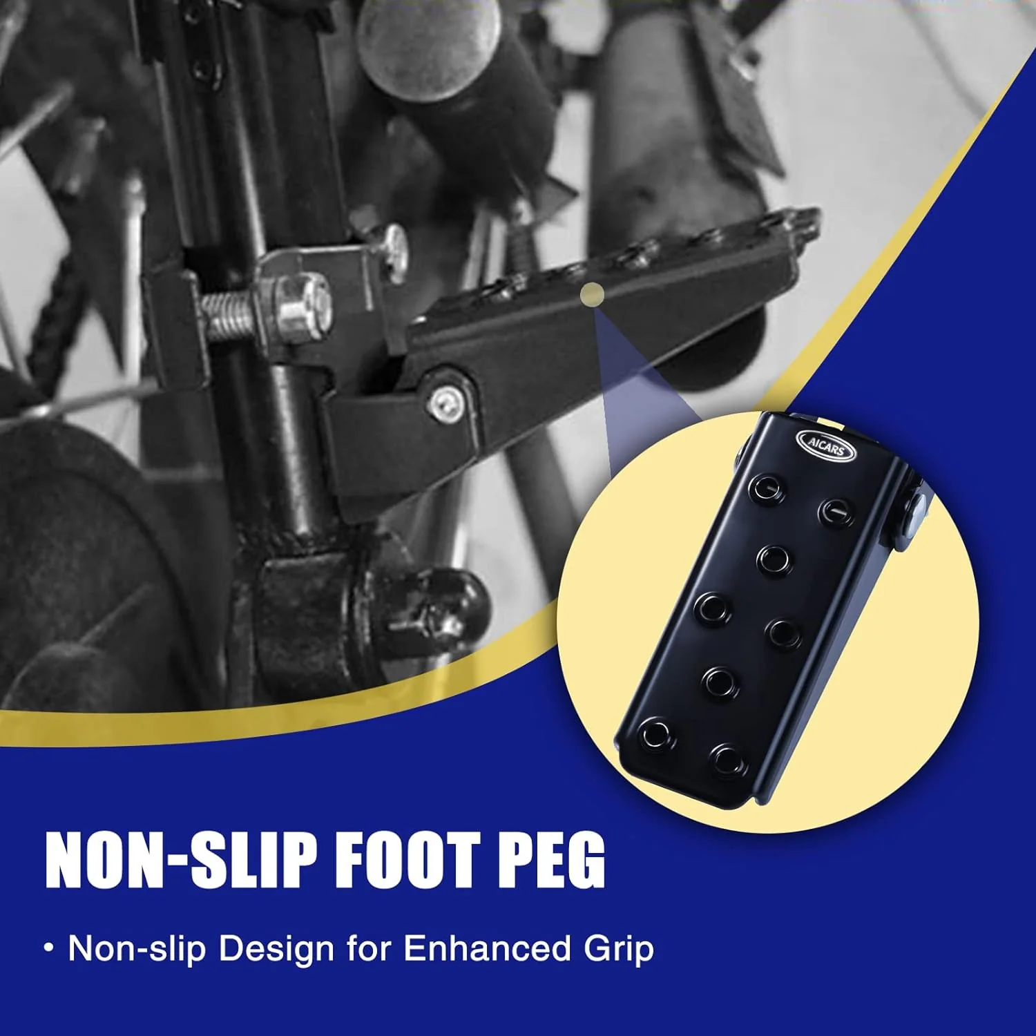 Universal Folding Motorcycle Foot Pegs Pedals Compatible with Mini Bikes and ATVs - Image 3