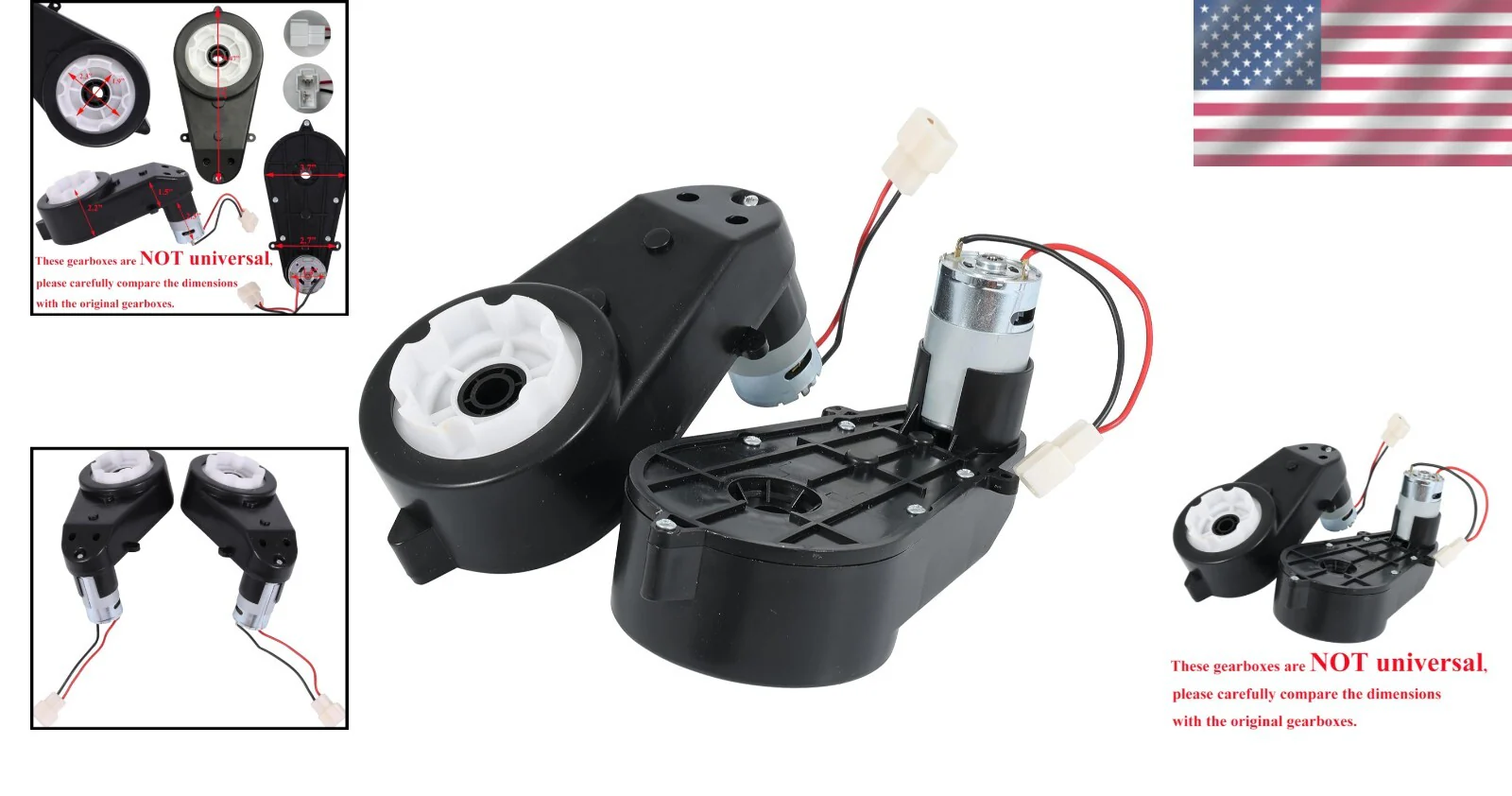 12V 550 Gearbox Set of 2 for High-Speed Kids Electric Vehicles Upgrade - Image 2