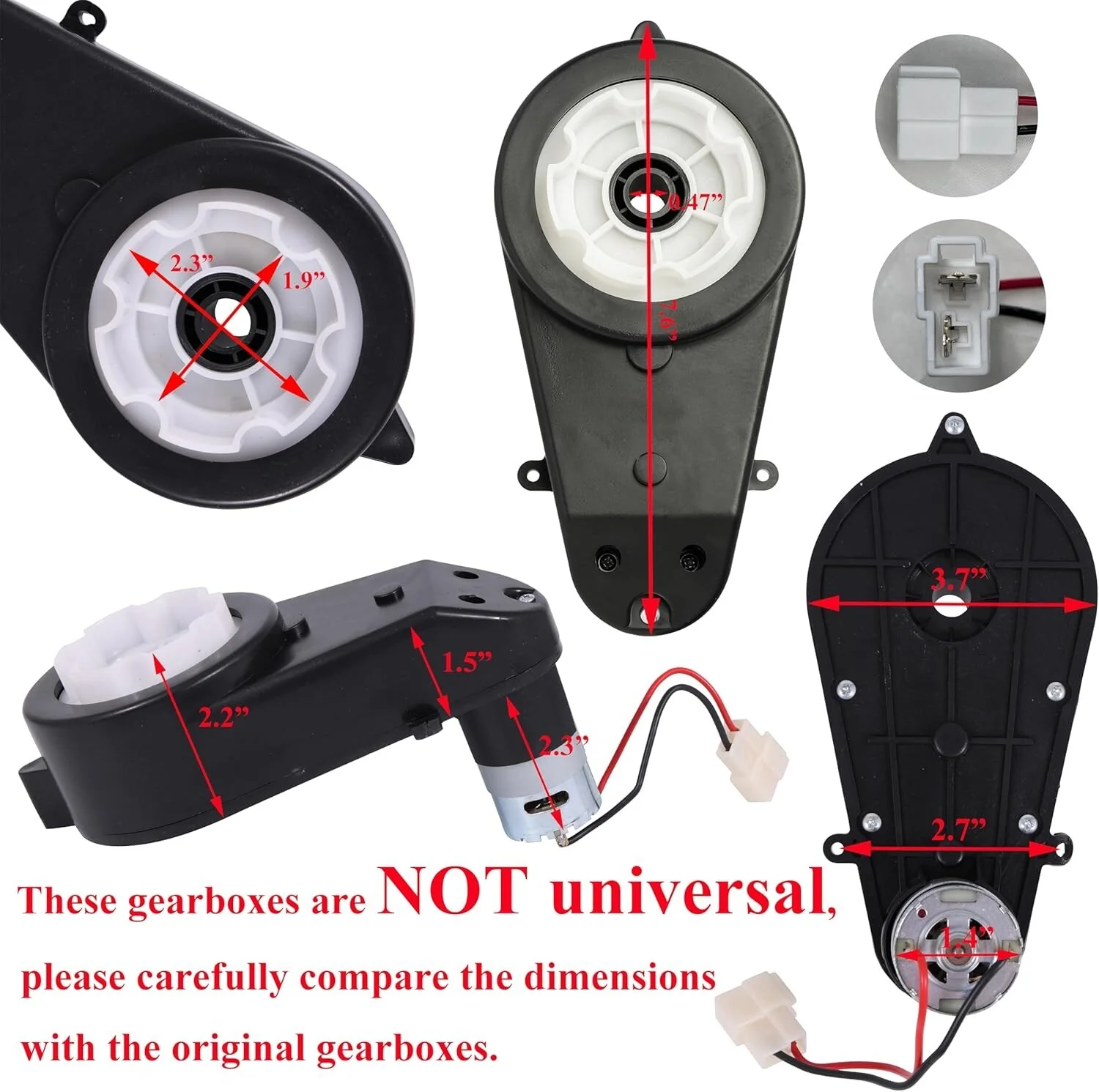 12V 550 Gearbox Set of 2 for High-Speed Kids Electric Vehicles Upgrade - Image 5