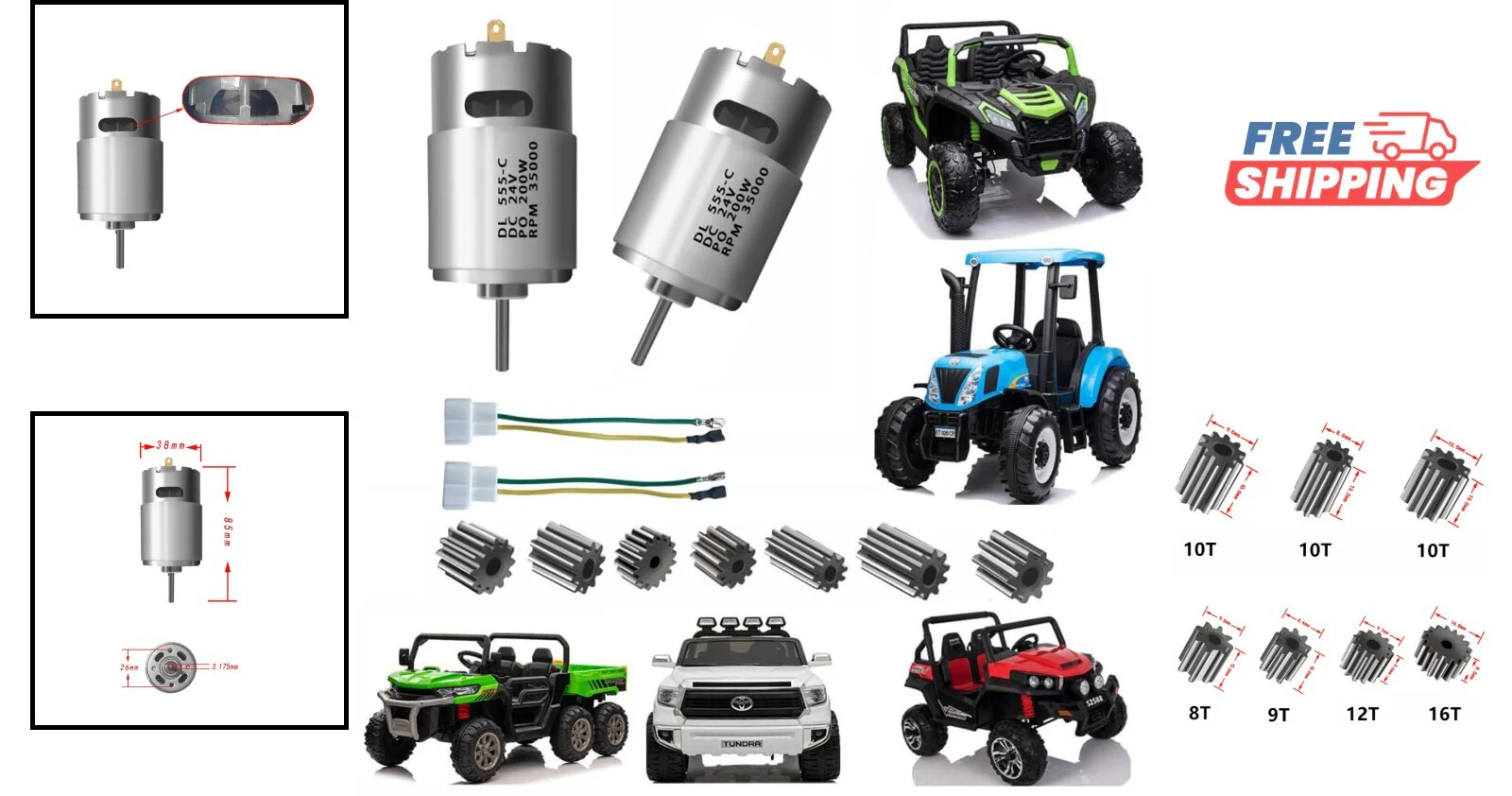 Kids Ride-On Car 2-Piece Set with 24V High-Speed RS555 Motor Drive - Image 2