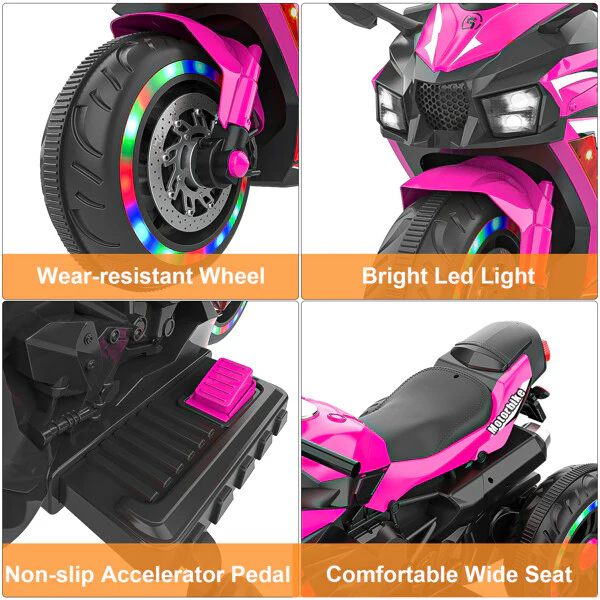 12V Electric Kids Ride-On Dirt Bike with 3 Wheels and Built-In Music - Image 32