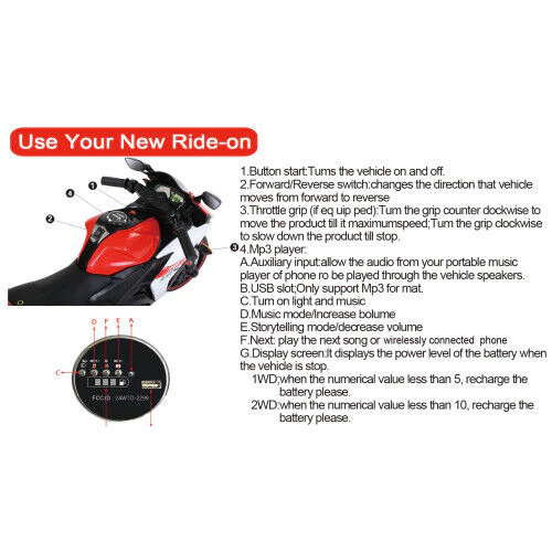 Kids 12V Electric Ride-On Dirt Bike with Training Wheels - Image 22