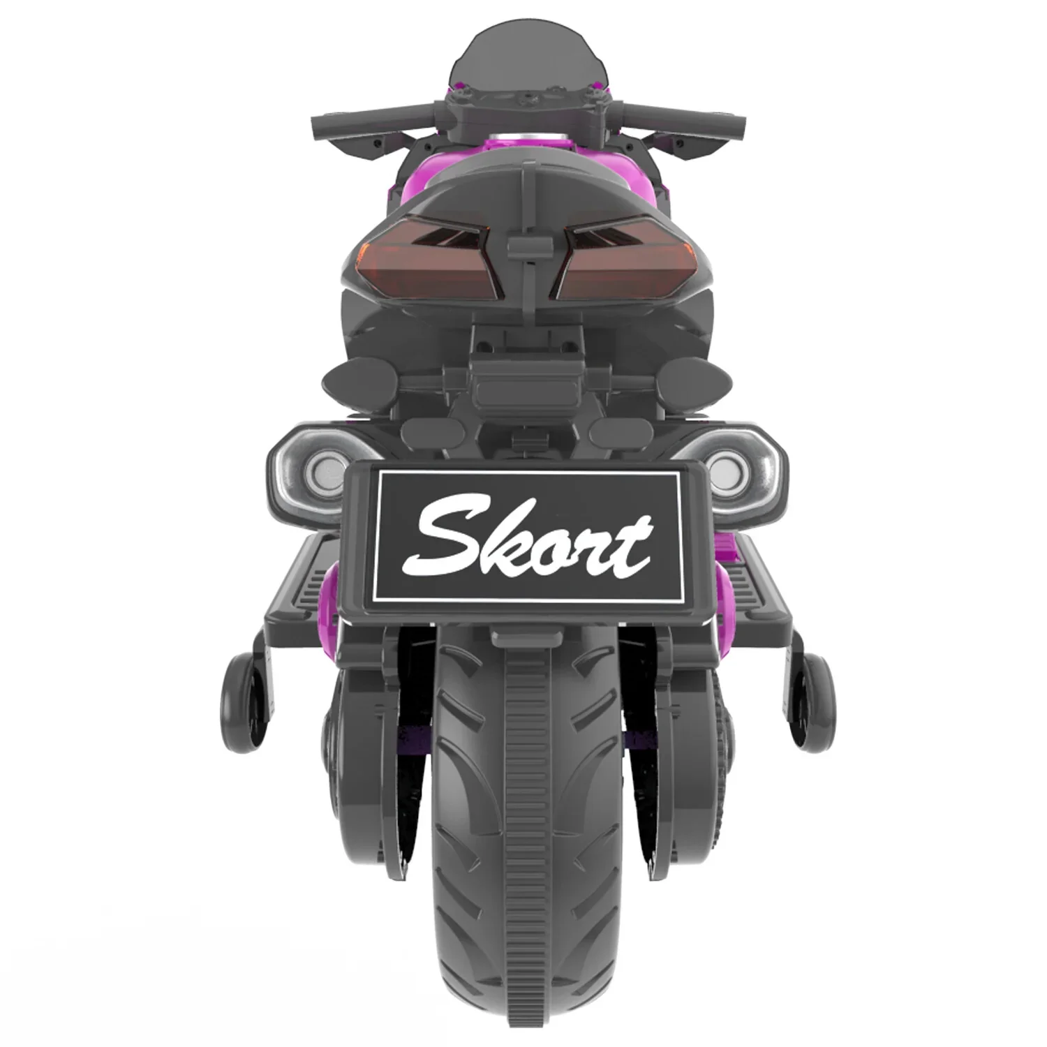 12V Kids Electric Ride-On Dirt Bike Motorcycle with Training Wheels Purple - Image 6