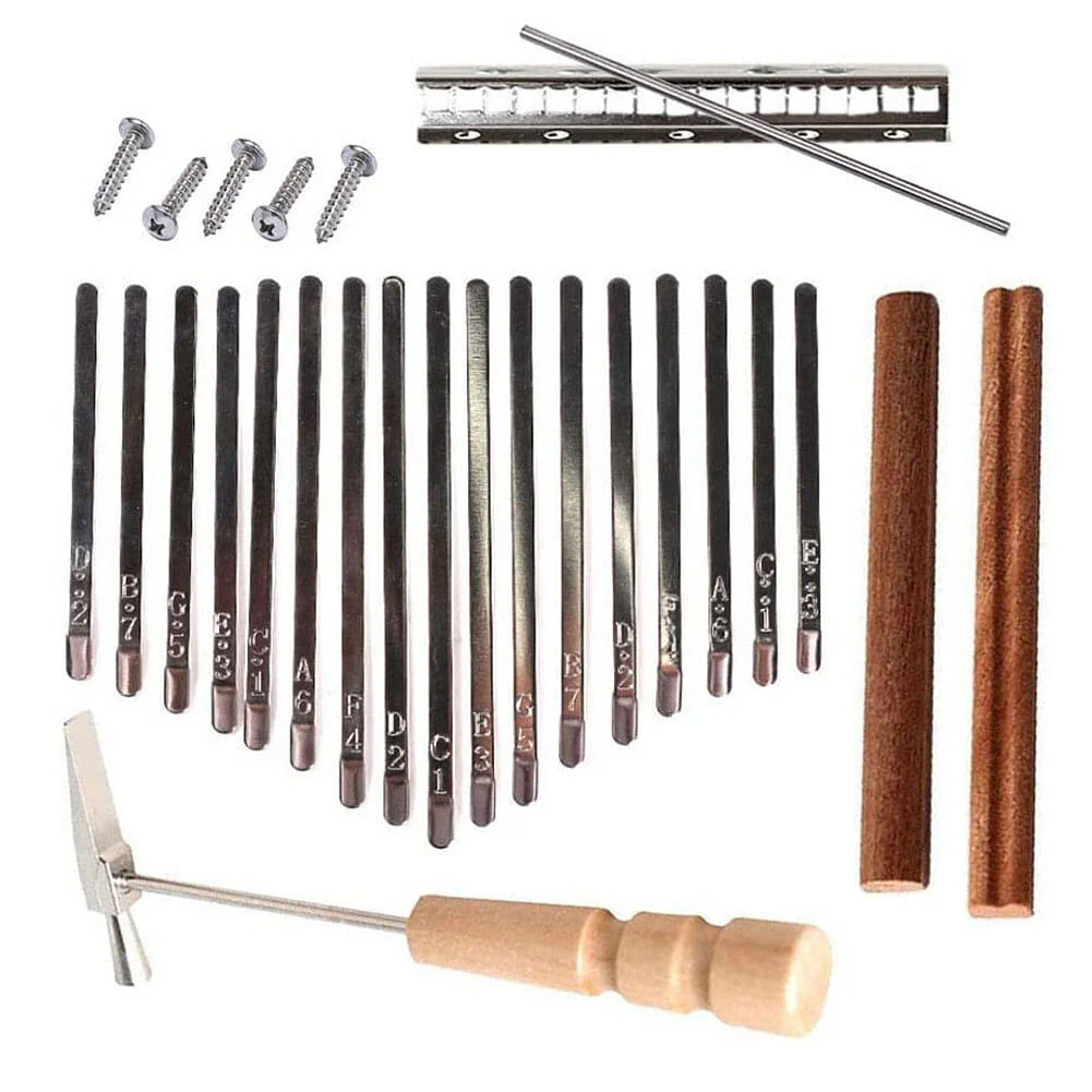 17-Key Thumb Piano Kalimba Set with Tuning Hammer, Keys, Screws, and Metal Bar - Image 8
