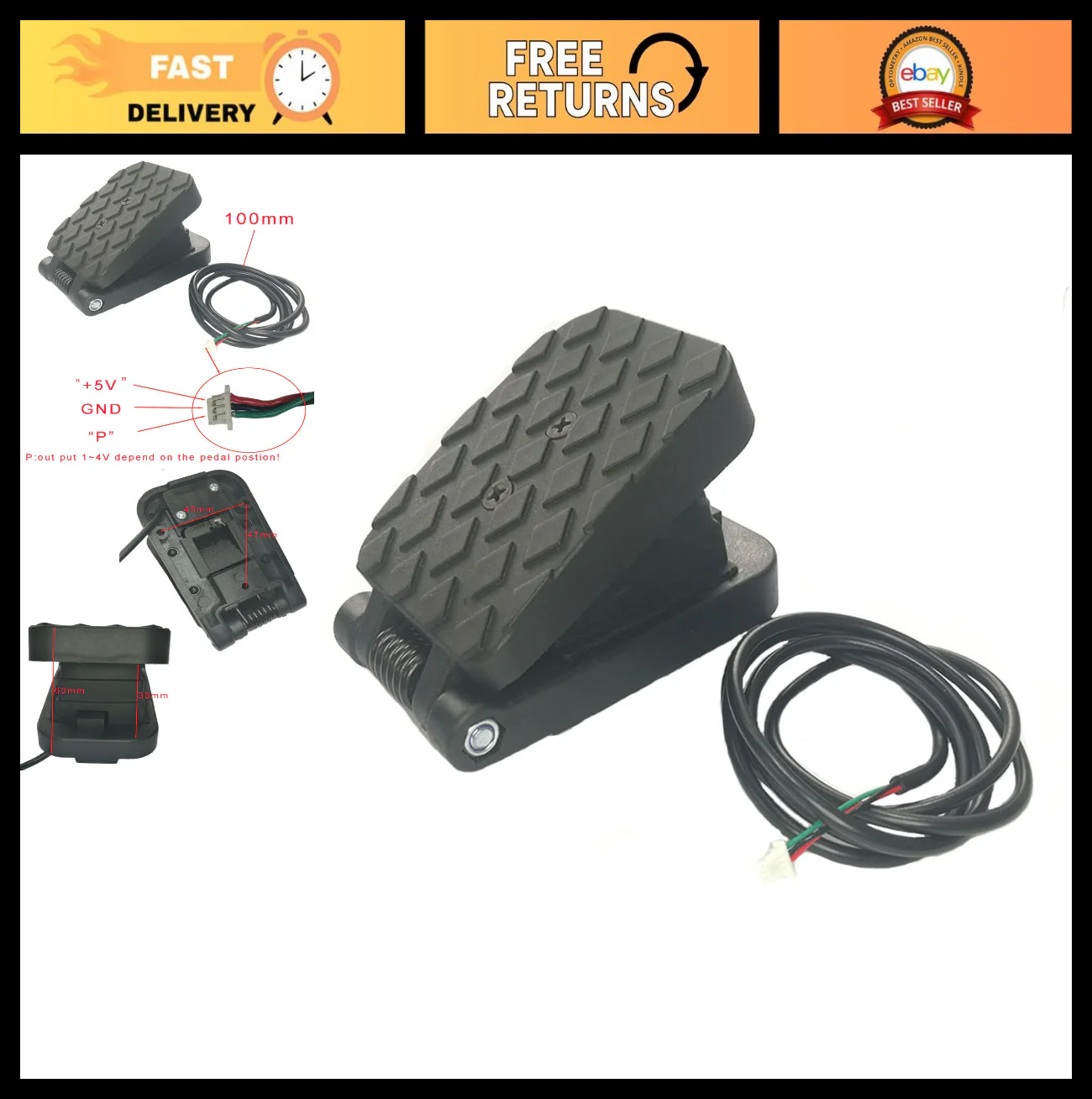 Adjustable Speed Foot Switch for Children's Ride-On Vehicles and Toys