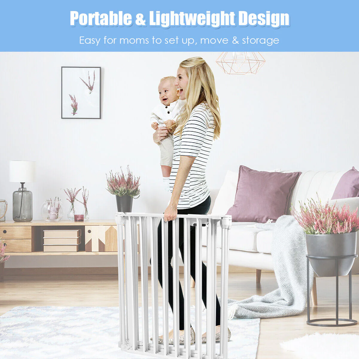 Versatile 8-Panel Metal Play Yard and Pet Barrier with Adjustable Wall Mount - Image 5