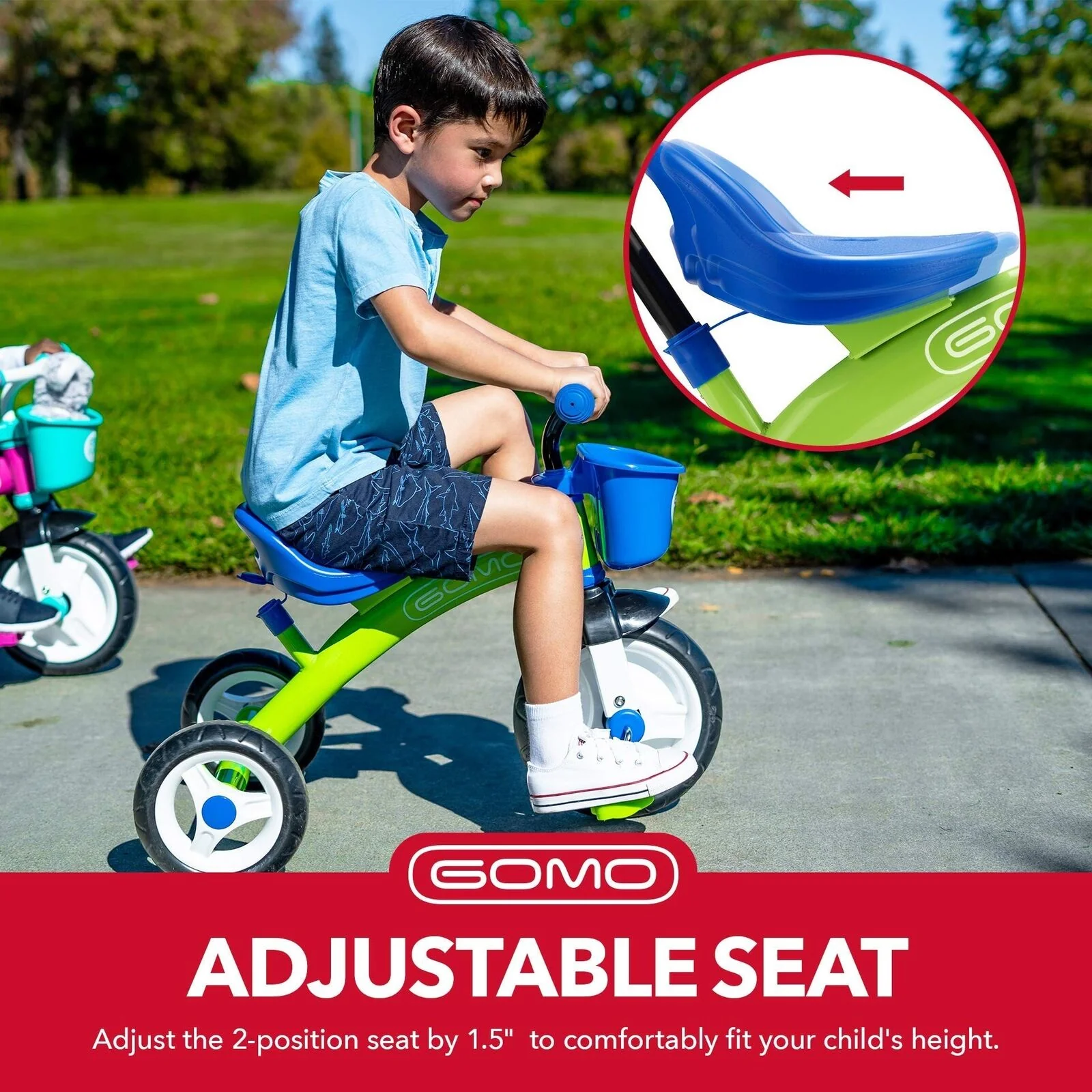 Versatile GOMO Tricycles for Toddlers and Young Children, with Large Wheels for Easy Riding - Image 4