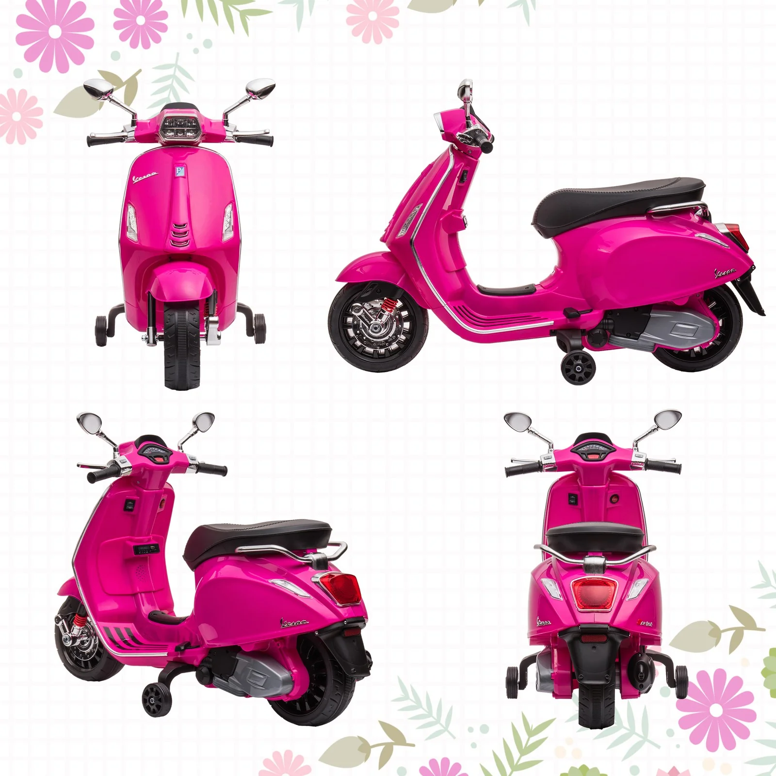 Licensed Pink Electric Kids Motorcycle with Music and FM Radio - Image 10