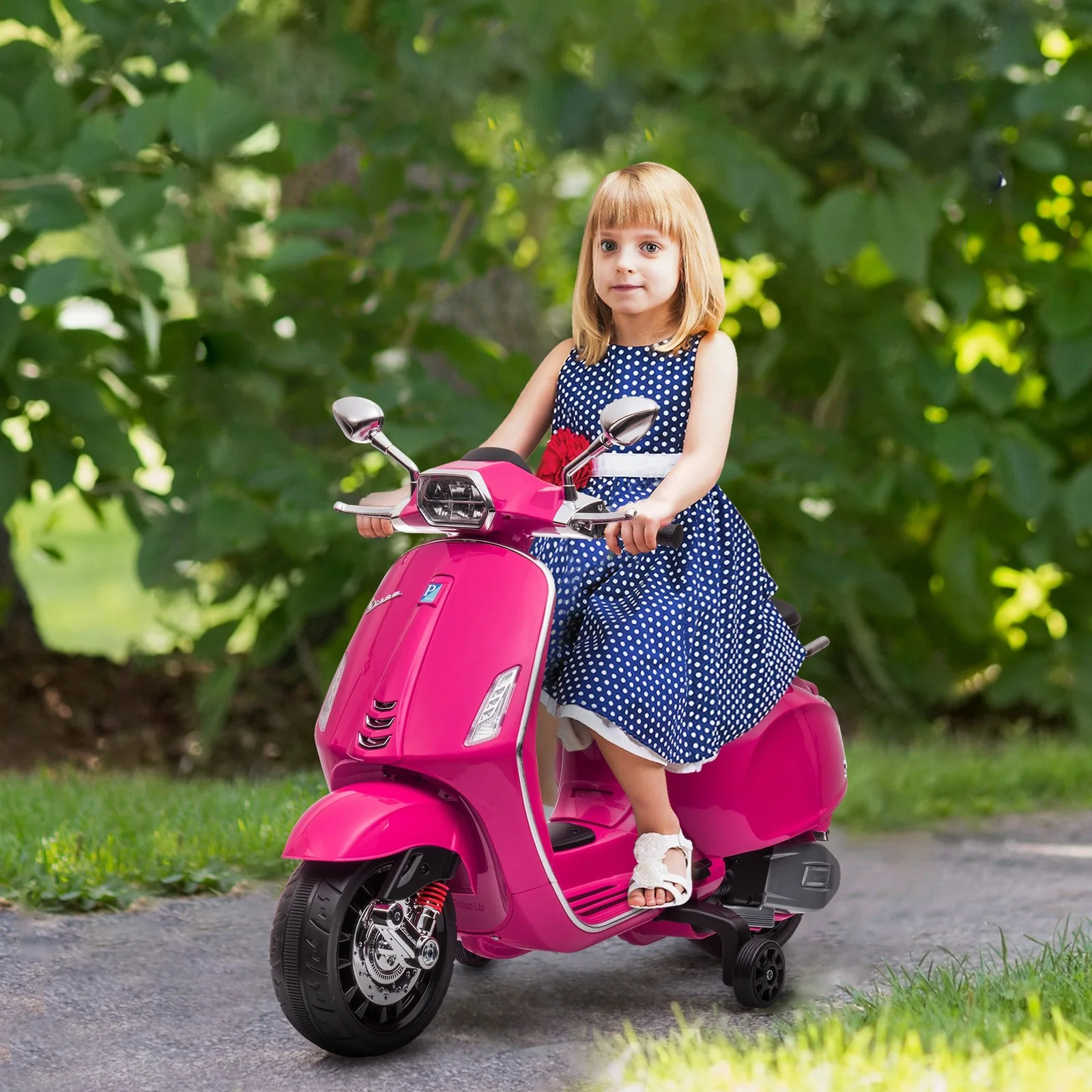 Licensed Pink Electric Kids Motorcycle with Music and FM Radio - Image 12