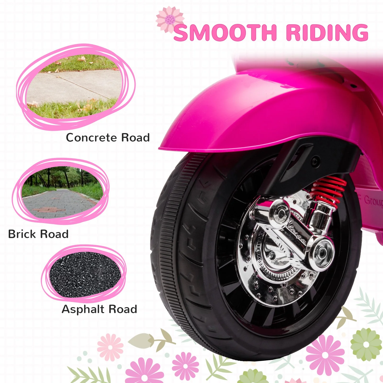 Licensed Pink Electric Kids Motorcycle with Music and FM Radio - Image 8