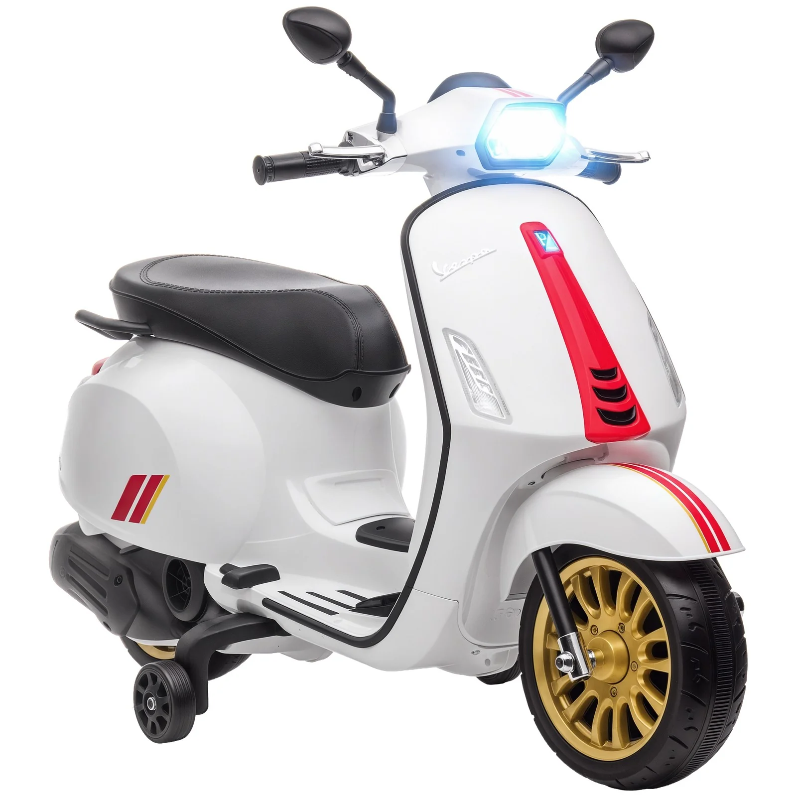 Licensed Vespa Electric Motorcycle for Kids with Music and FM Radio - Image 3