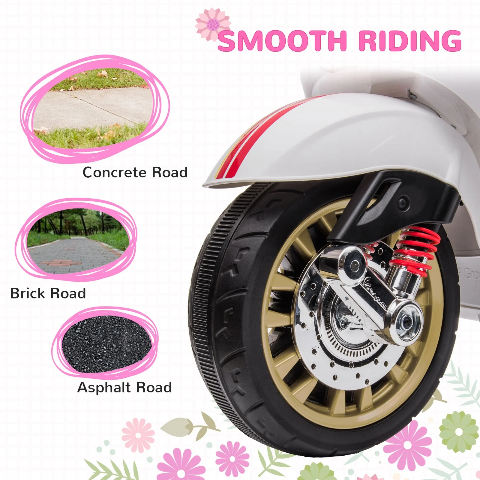 Licensed Vespa Electric Motorcycle for Kids with Music and FM Radio - Image 8