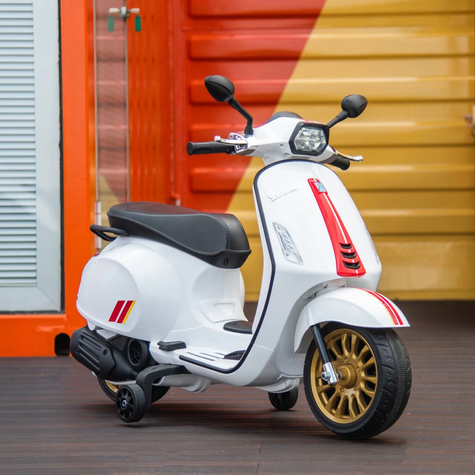 Licensed Vespa Electric Motorcycle for Kids with Music and FM Radio - Image 9