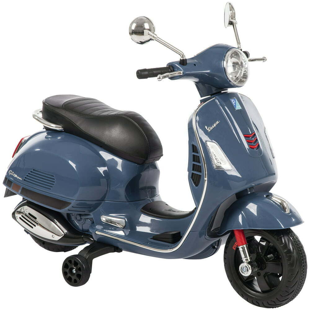 Vespa-Style 6V Electric Scooter for Kids with Training Wheels - Image 5